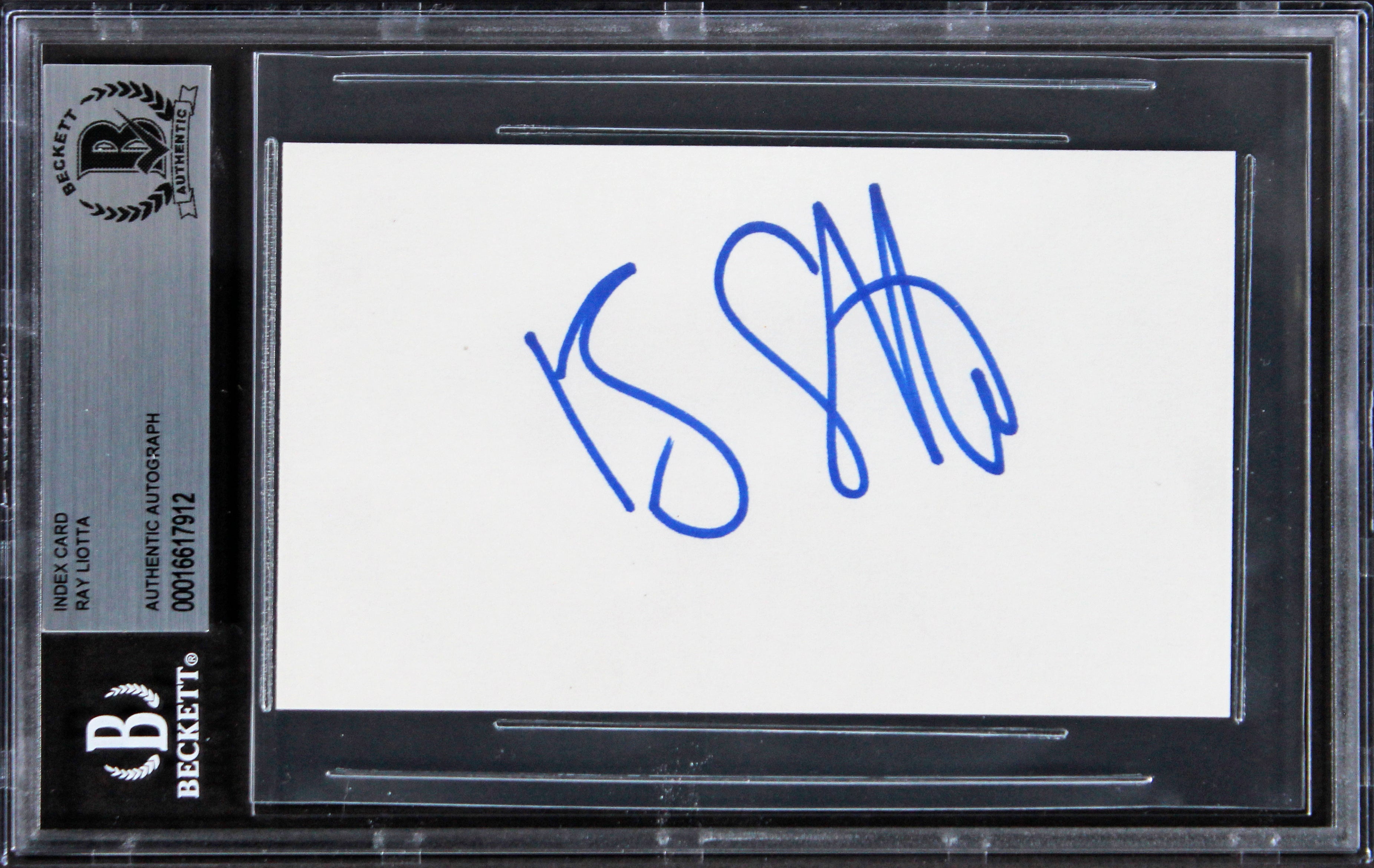 Ray Liotta Goodfellas Authentic Signed 3x5 Index Card Autographed BAS Slabbed