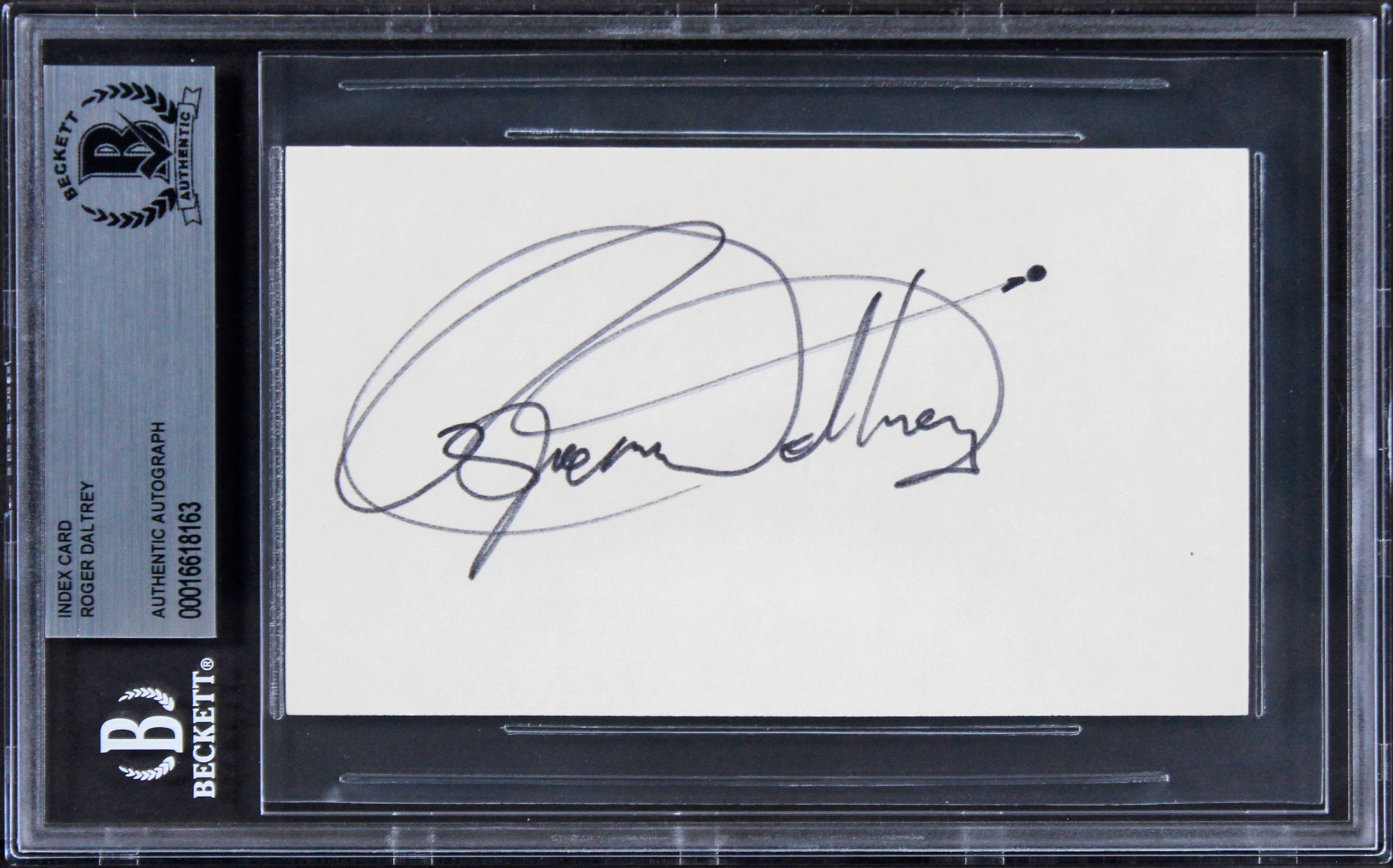 Roger Daltrey The Who Authentic Signed 3x5 Index Card Autographed BAS Slabbed