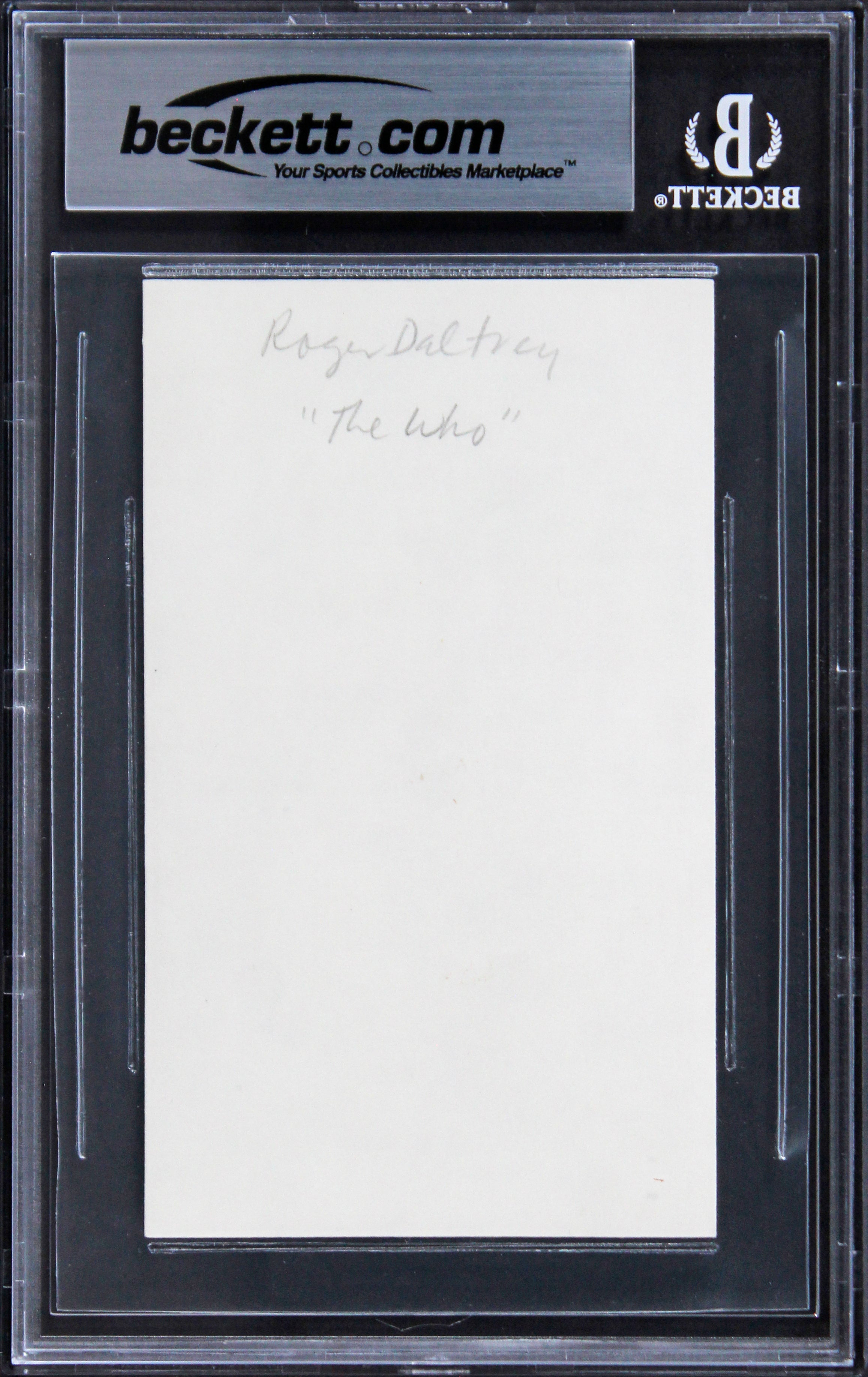 Roger Daltrey The Who Authentic Signed 3x5 Index Card Autographed BAS Slabbed