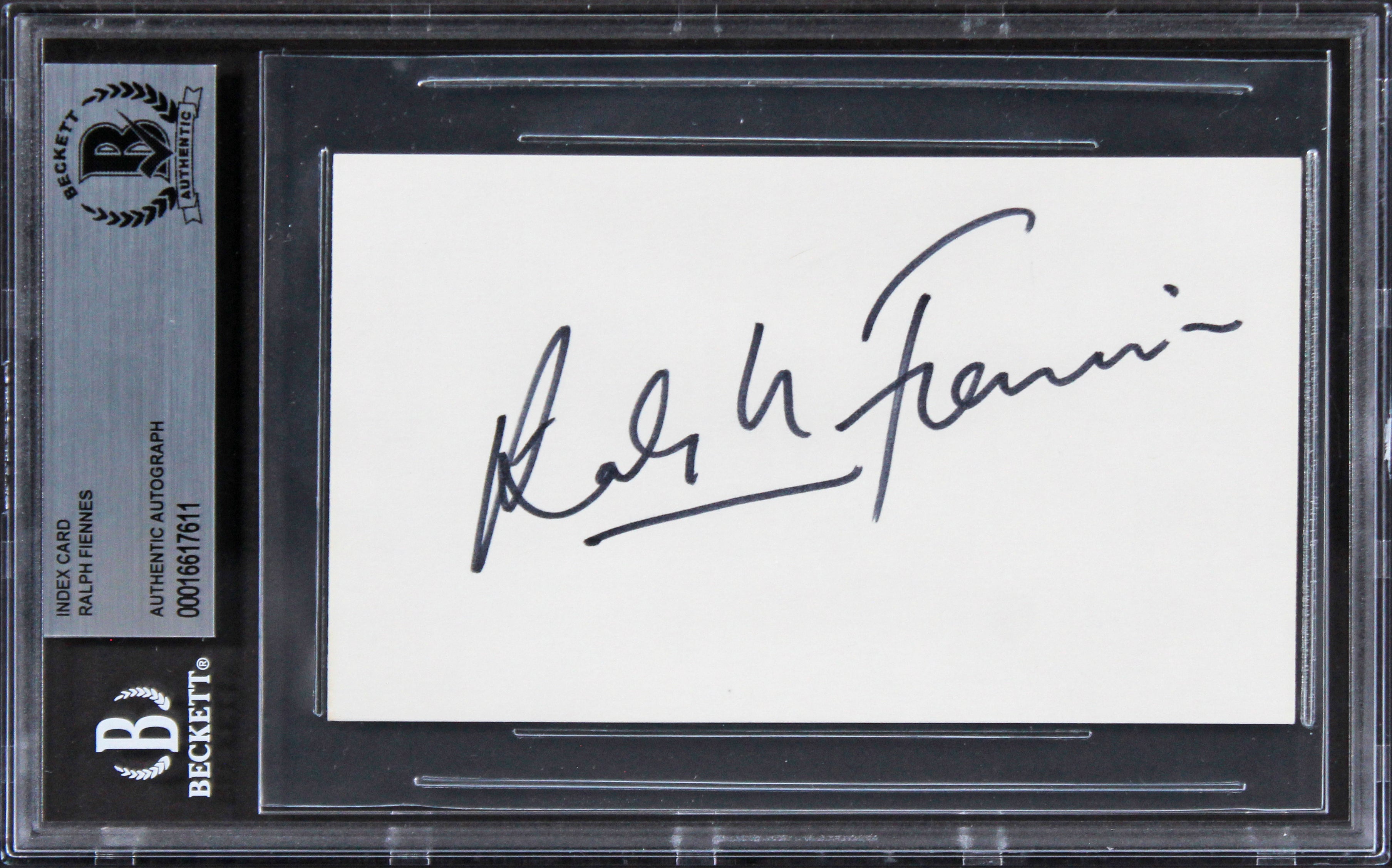 Ralph Fiennes Schindler's List Authentic Signed 3x5 Index Card BAS Slabbed 1