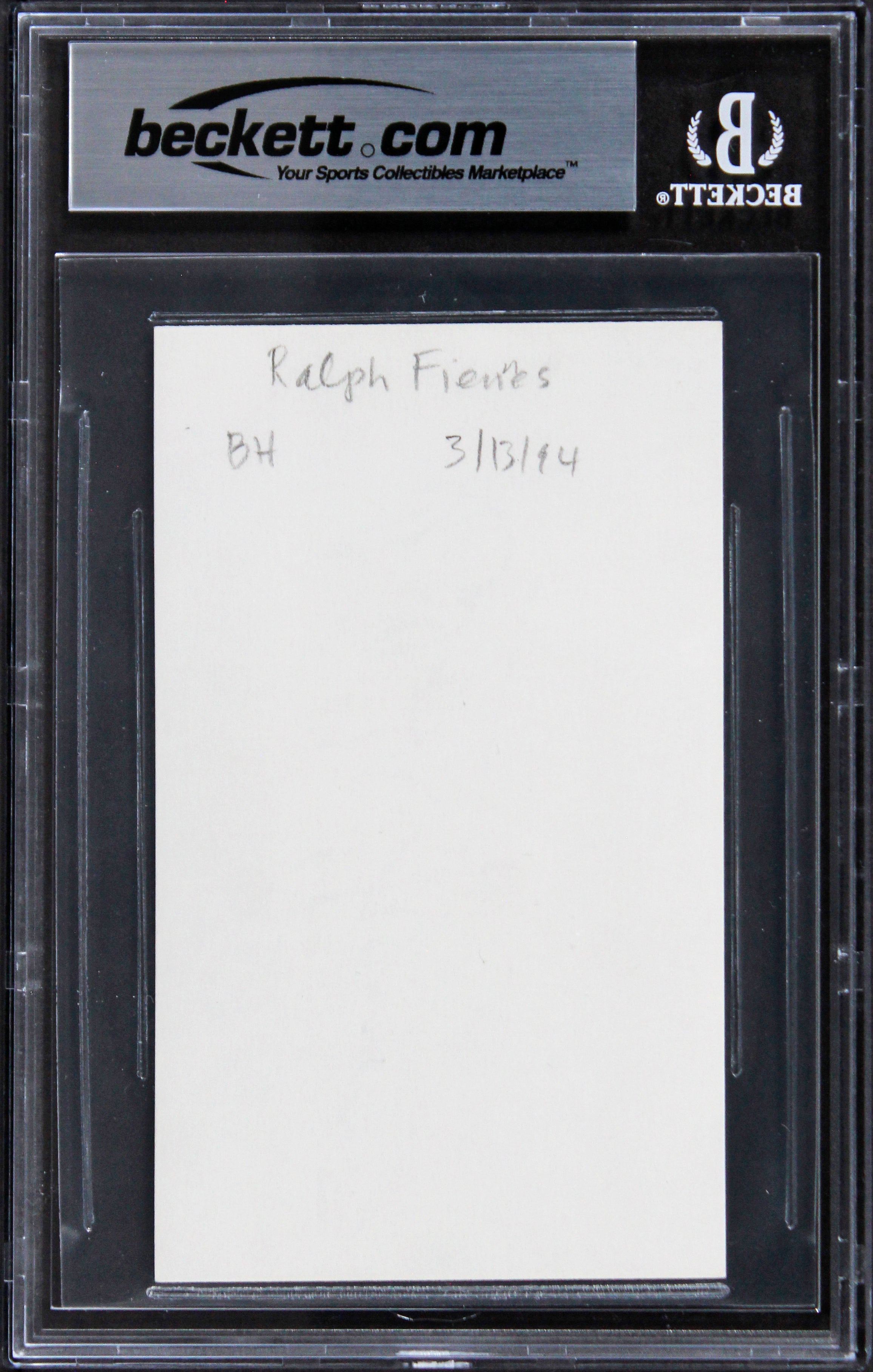 Ralph Fiennes Schindler's List Authentic Signed 3x5 Index Card BAS Slabbed 1