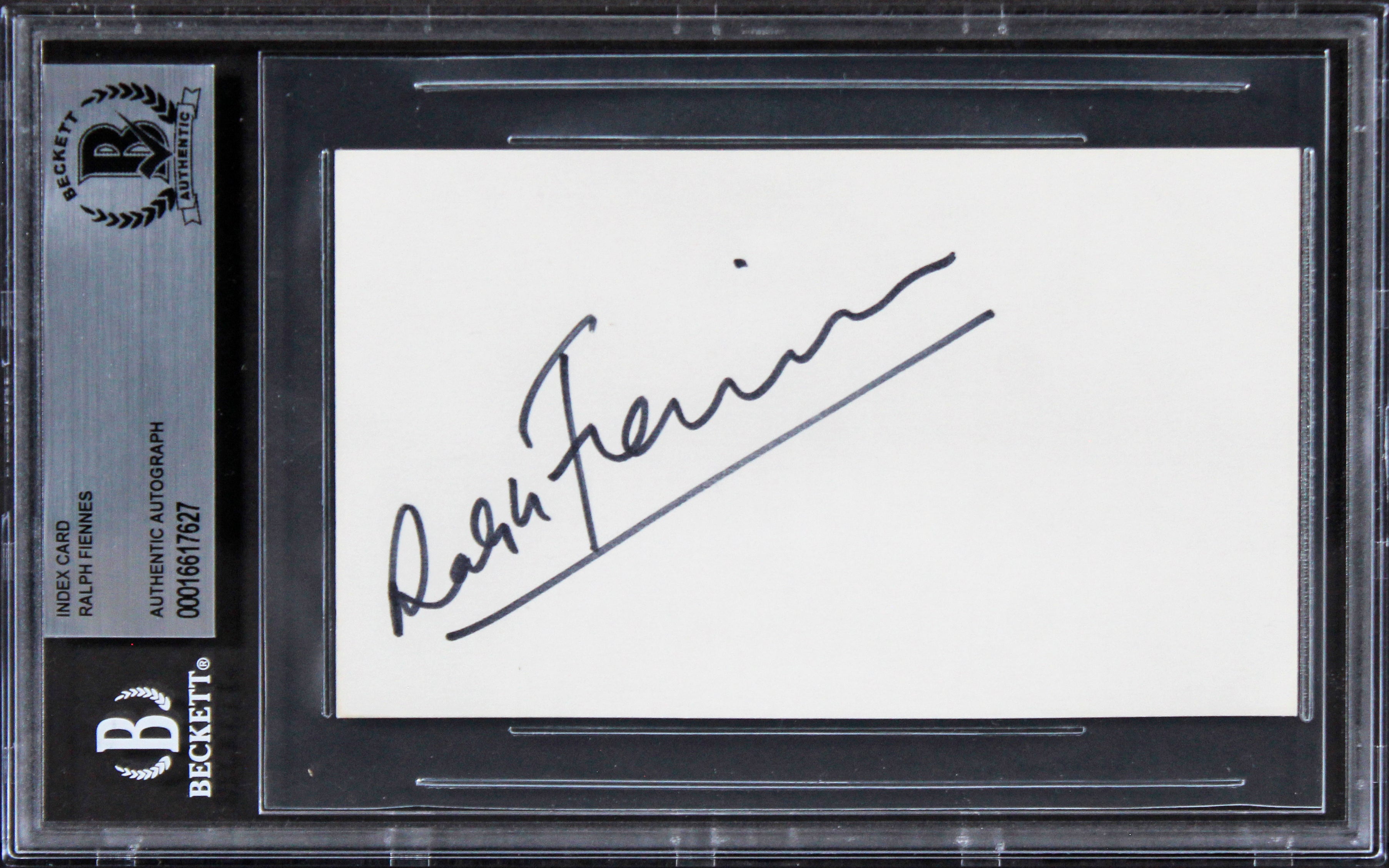 Ralph Fiennes Schindler's List Authentic Signed 3x5 Index Card BAS Slabbed 2
