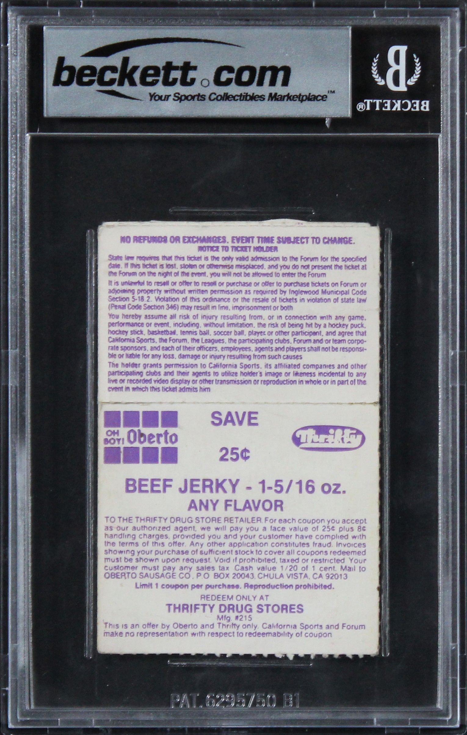 Magic Johnson Signed 3/13/89 LAL Vs HOU Ticket EX-MT 6, Auto 10! BAS Slabbed