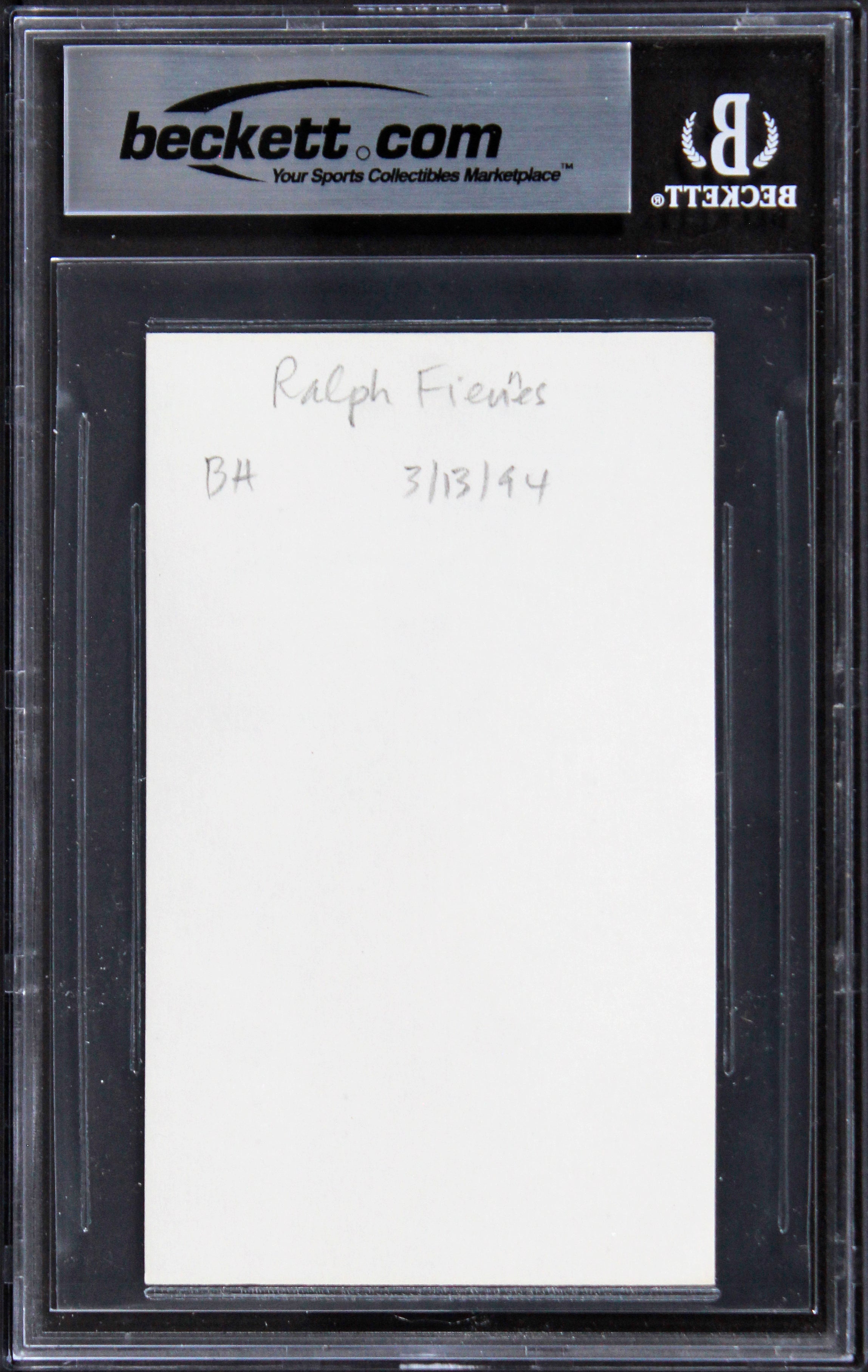 Ralph Fiennes Schindler's List Authentic Signed 3x5 Index Card BAS Slabbed 2