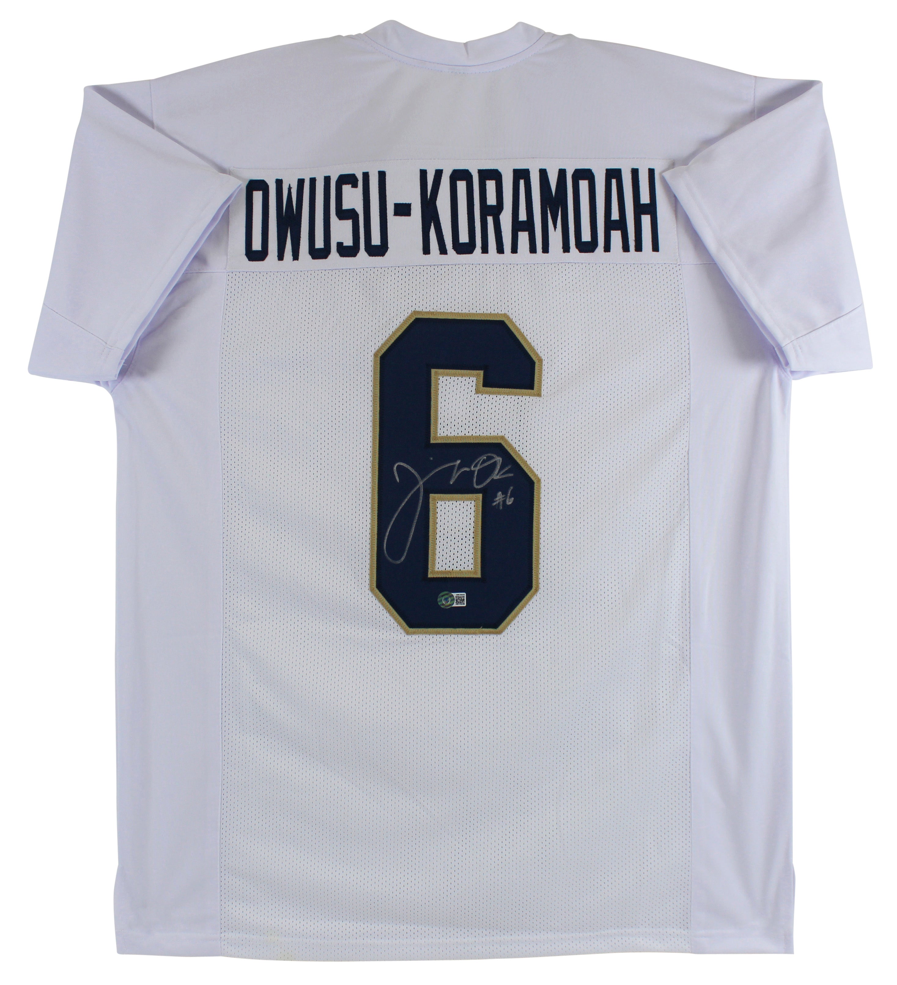 Jeremiah Owusu-Koramoah Authentic Signed White Pro Style Jersey BAS Witnessed