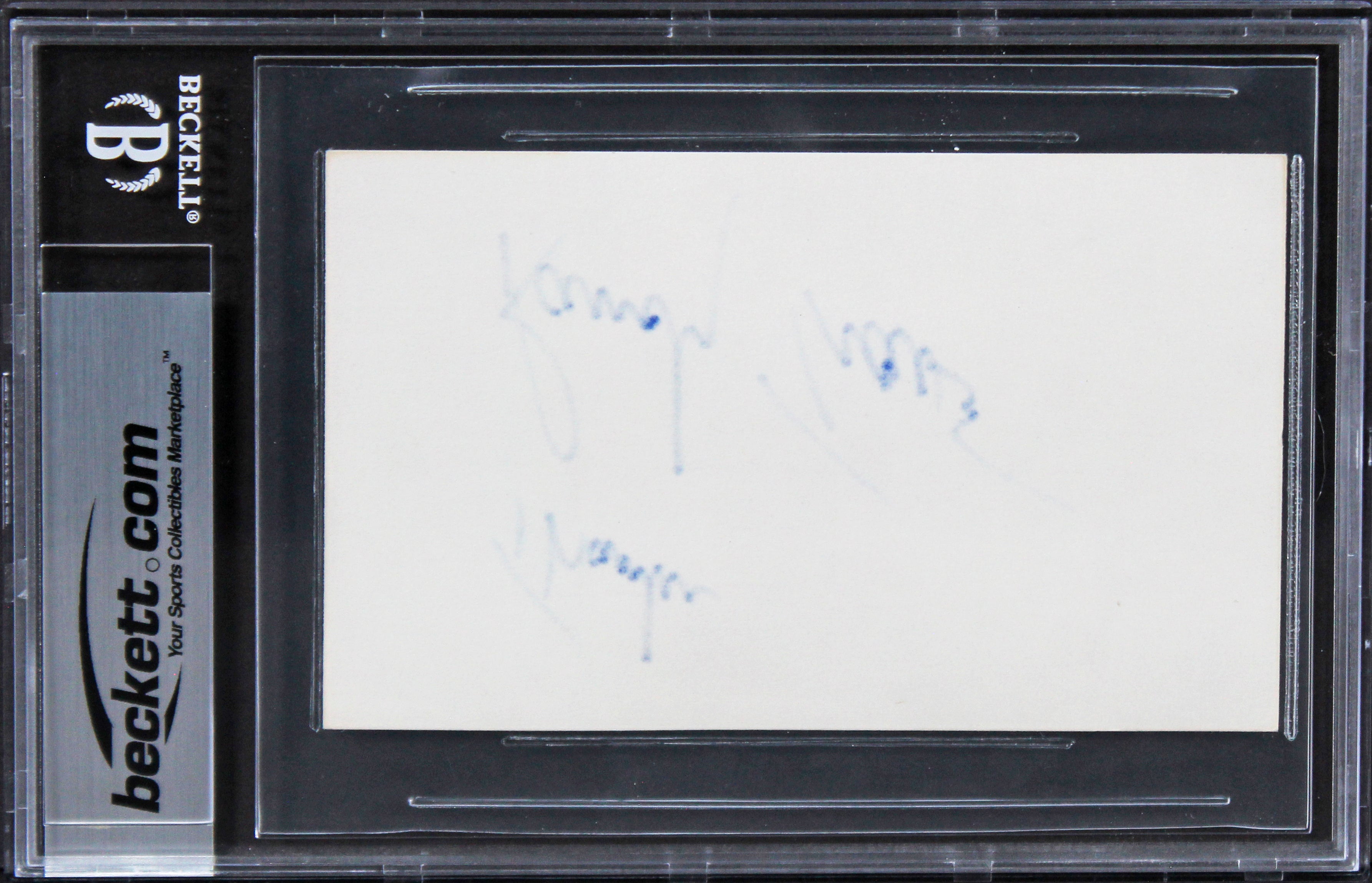Randy Travis Country Musician "Thanks" Signed 3x5 Index Card BAS Slabbed