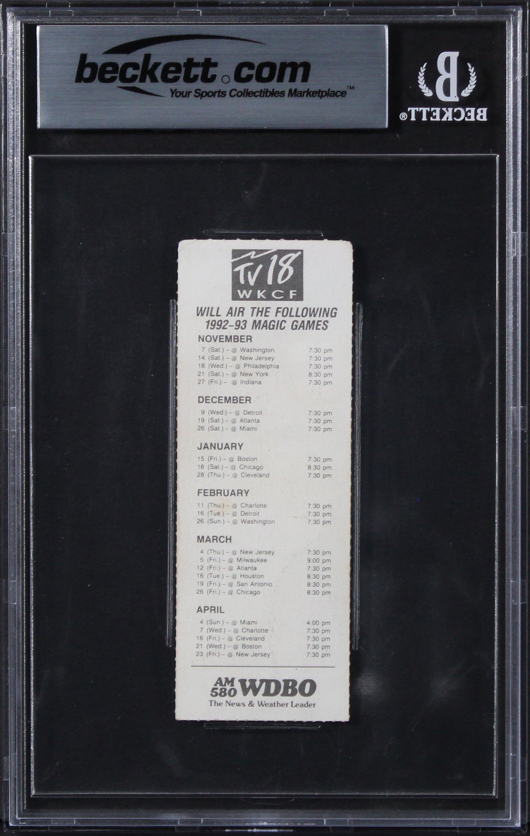 Shaquille O'Neal Signed 1993 Magic Vs Celtics Ticket EX-MT 6 Auto 10 BAS Slabbed