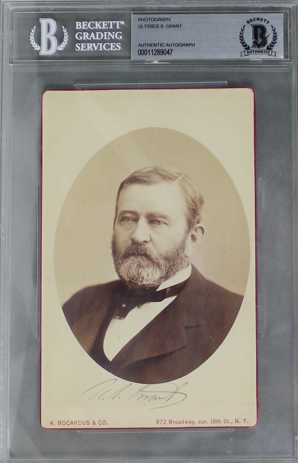 Civil War Generals Ulysses S. Grant & Robert E. Lee Signed Framed Display BAS