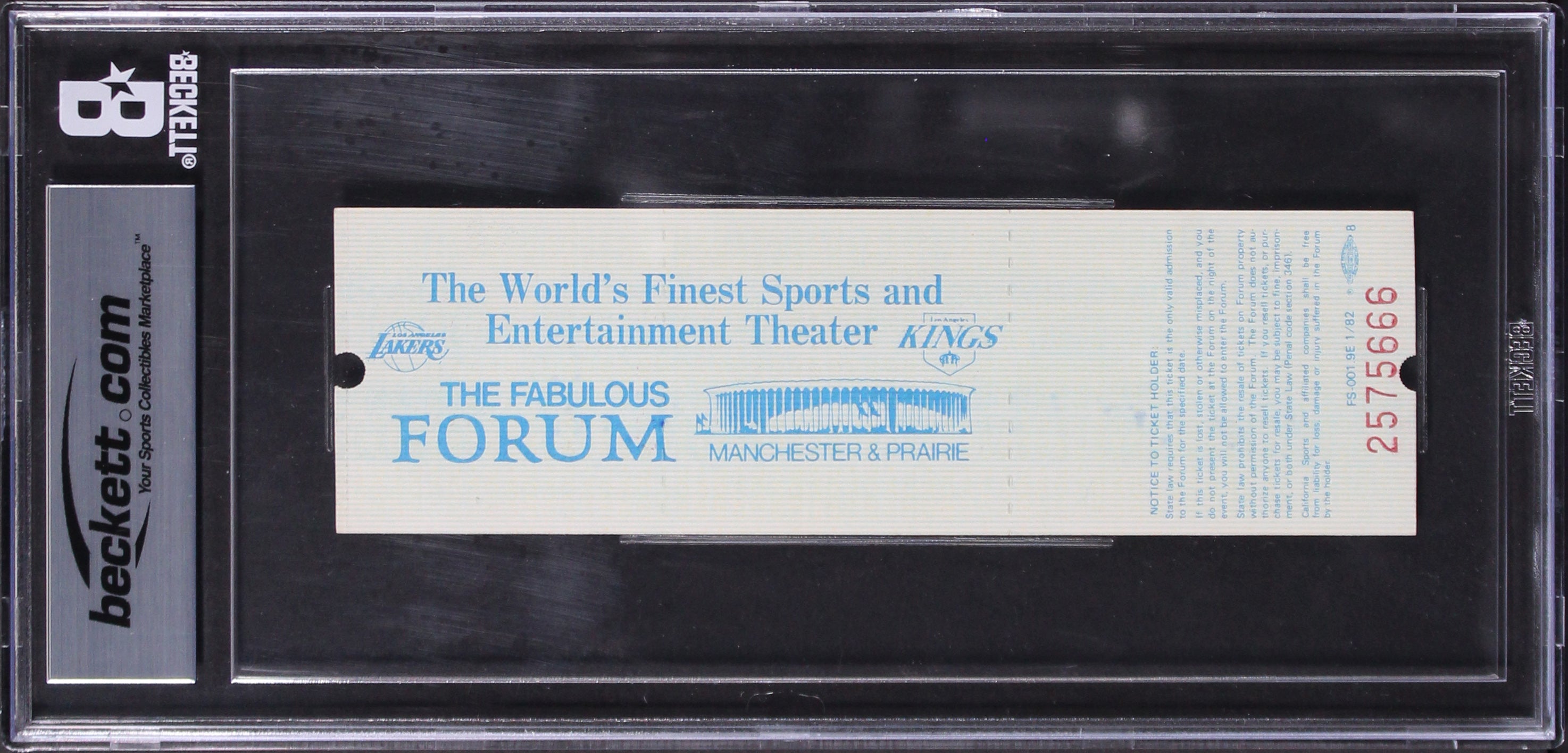 Magic Johnson 82 Finals MVP Signed 1982 Game 6 Ticket EX-MT 7 Auto 10 BAS Slab 1
