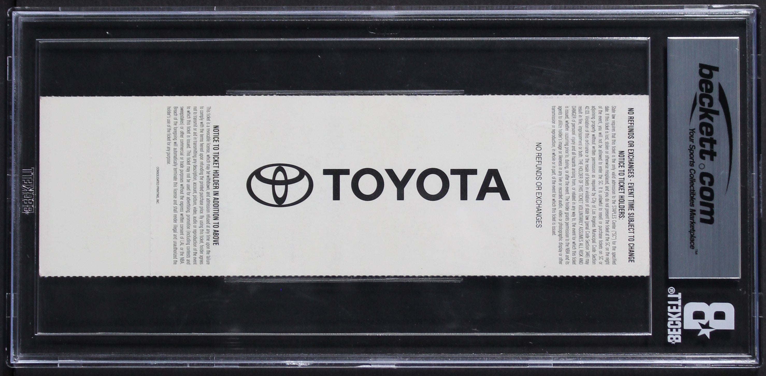 Shaquille O'Neal 8x Insc Signed 2000 NBA Finals Game 6 Ticket Auto 10 BAS Slab 1