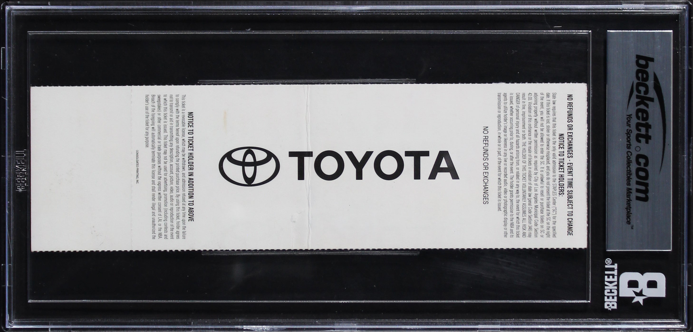 Shaquille O'Neal 8x Insc Signed 2000 NBA Finals Game 6 Ticket Auto 10 BAS Slab 3