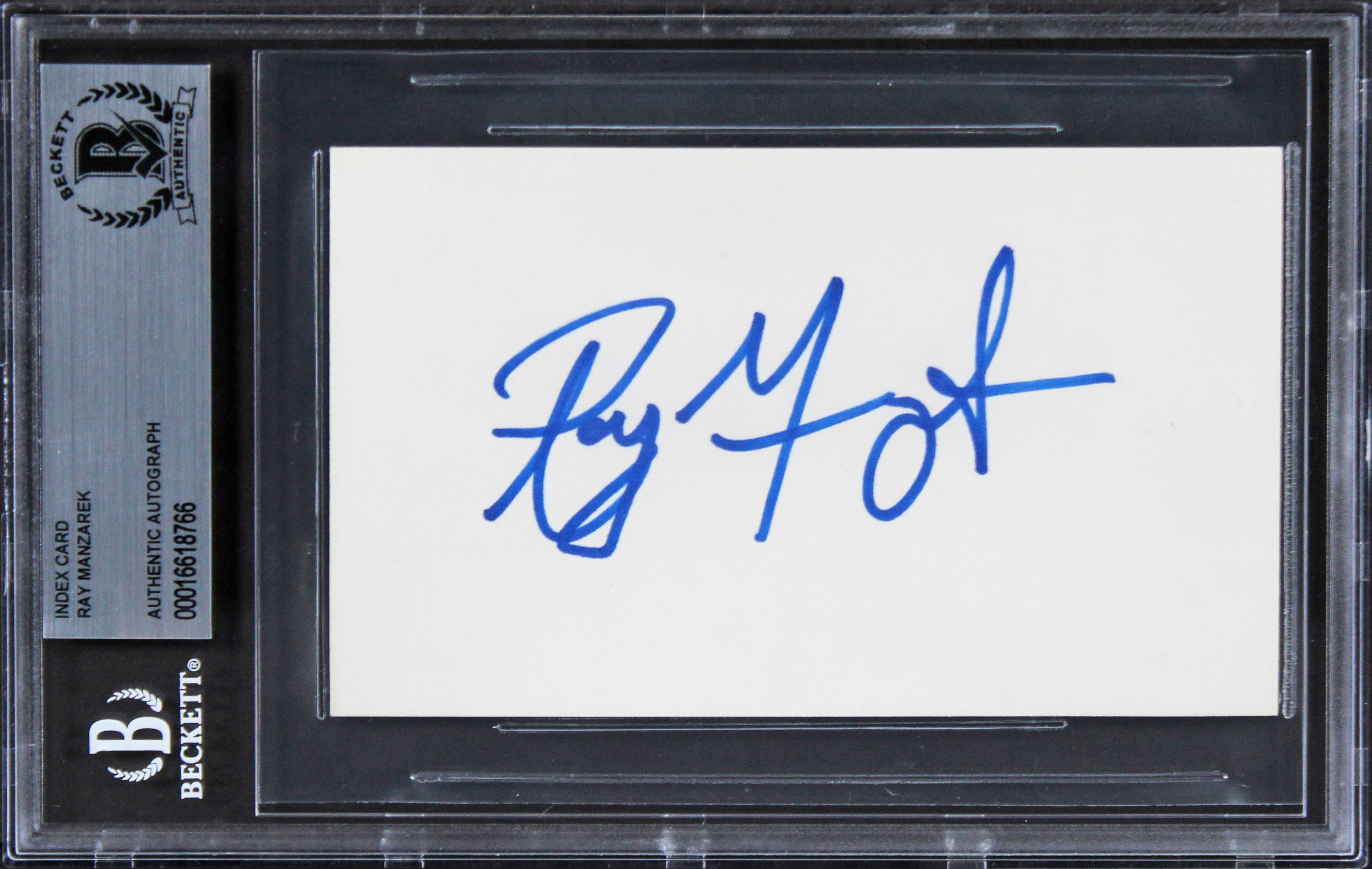 Ray Manzarek The Doors Authentic Signed 3x5 Index Card Autographed BAS Slabbed