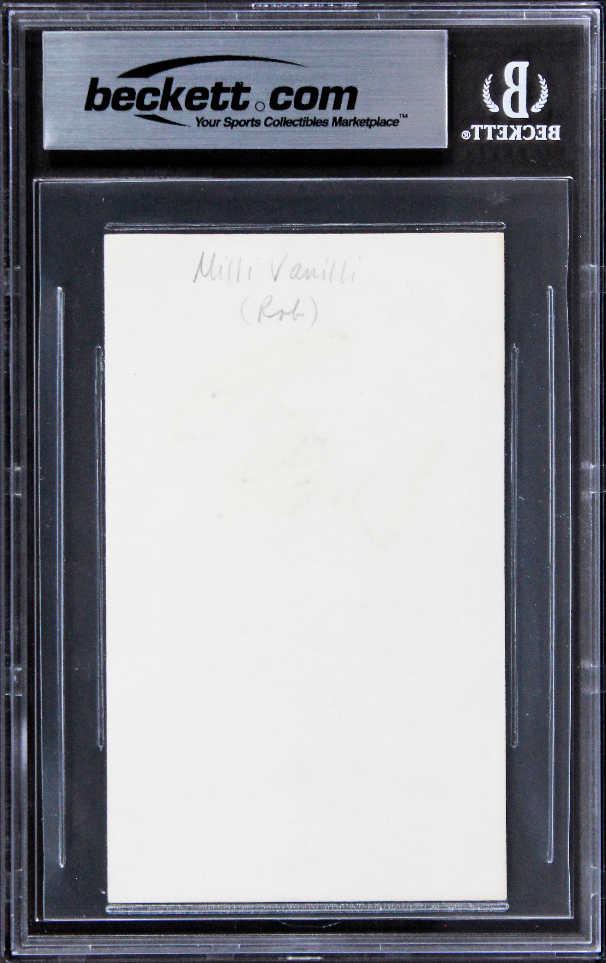 Rob Pilatus Milli Vanilli Authentic Signed 3x5 Index Card BAS Slabbed