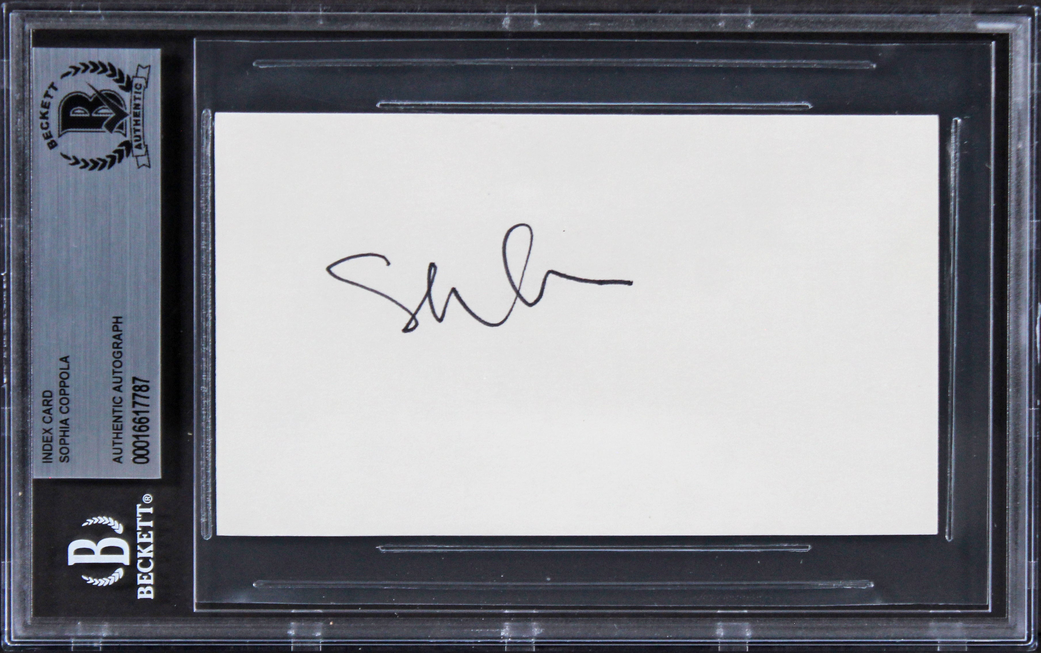 Sophia Coppola Lost in Translation Authentic Signed 3x5 Index Card BAS Slabbed