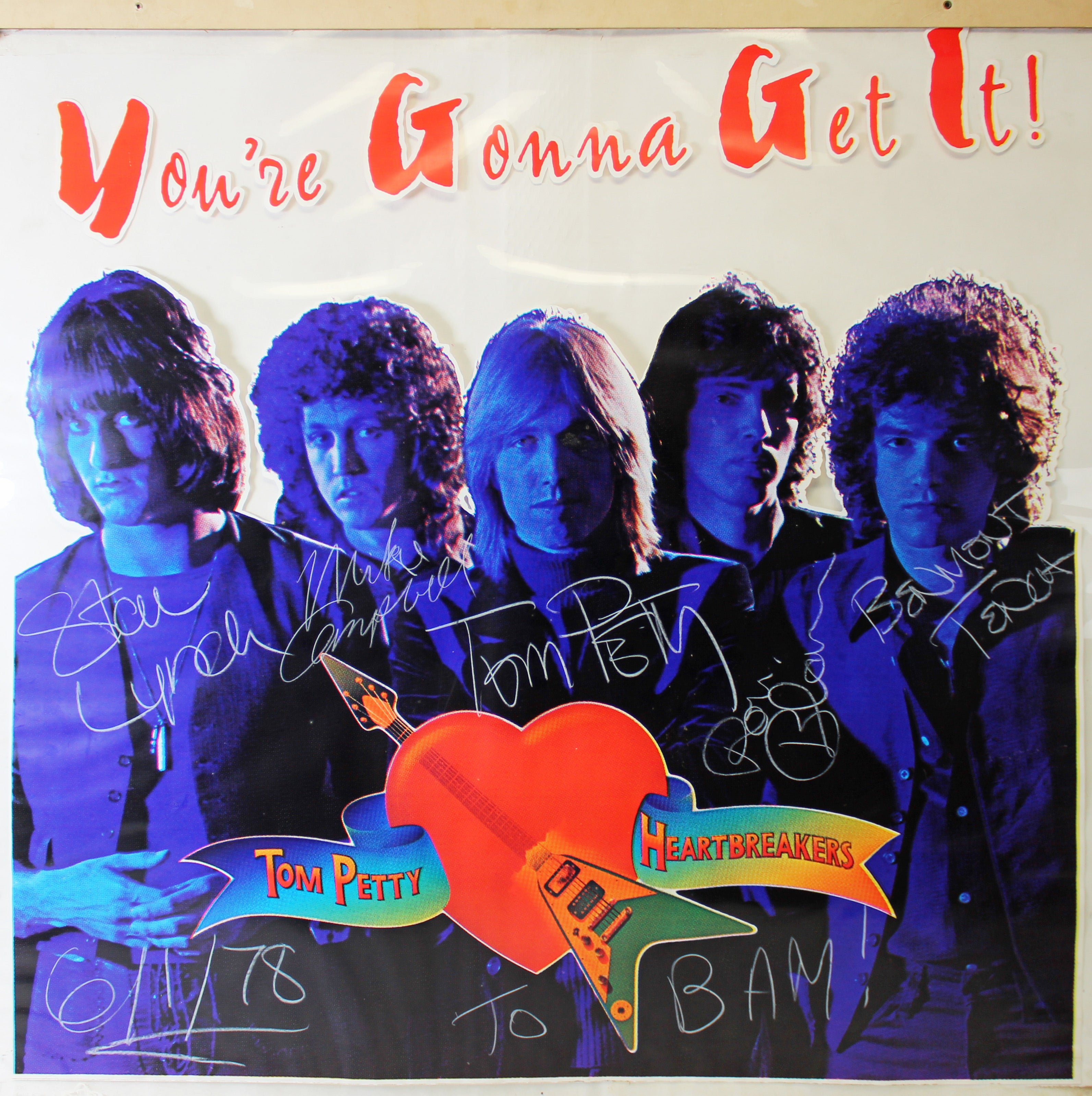Tom Petty and the Heartbreakers (5) Authentic Signed 40x40 Poster BAS #AB14162