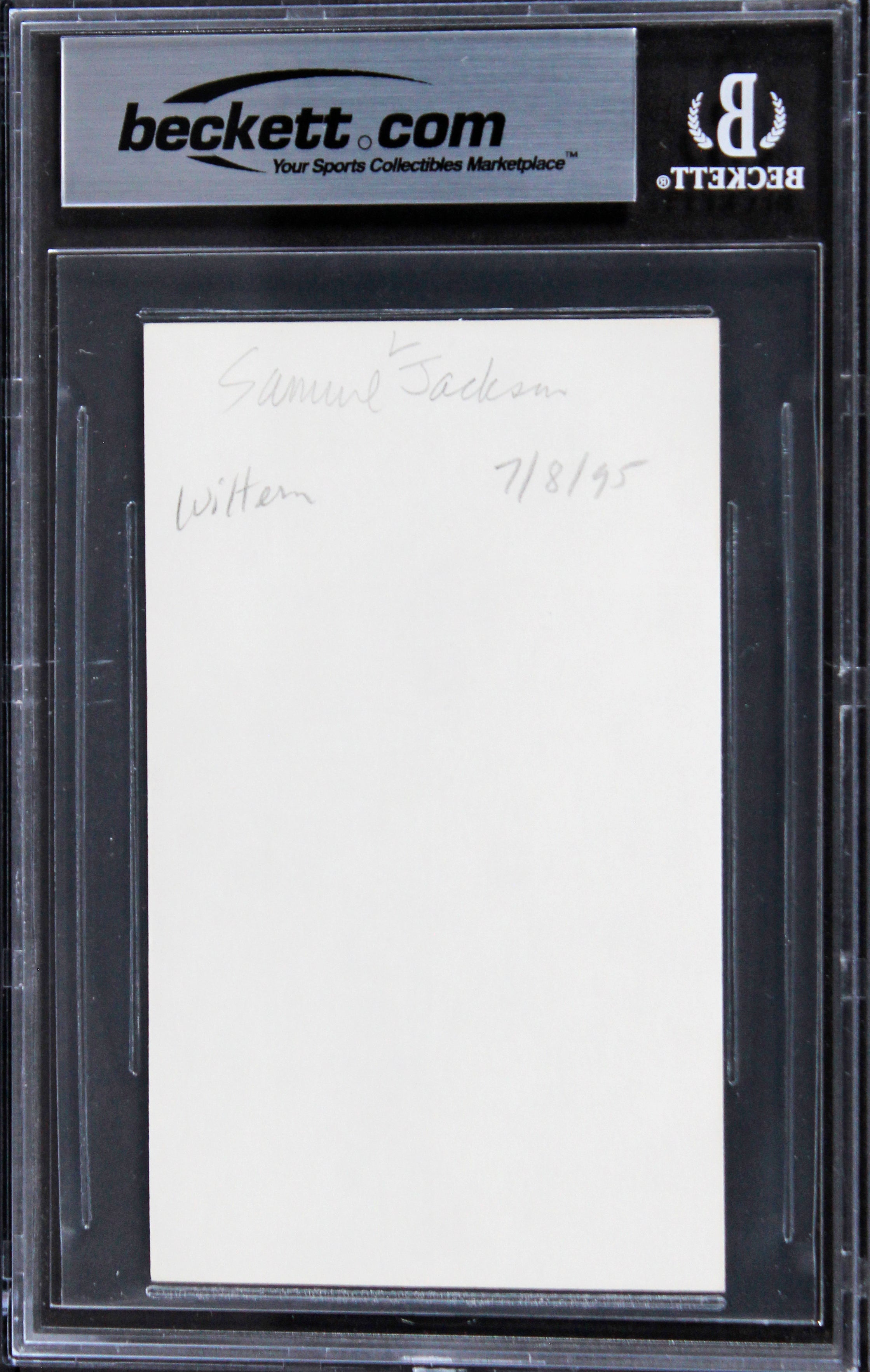 Samuel L. Jackson Coming to America Authentic Signed Index Card BAS Slabbed
