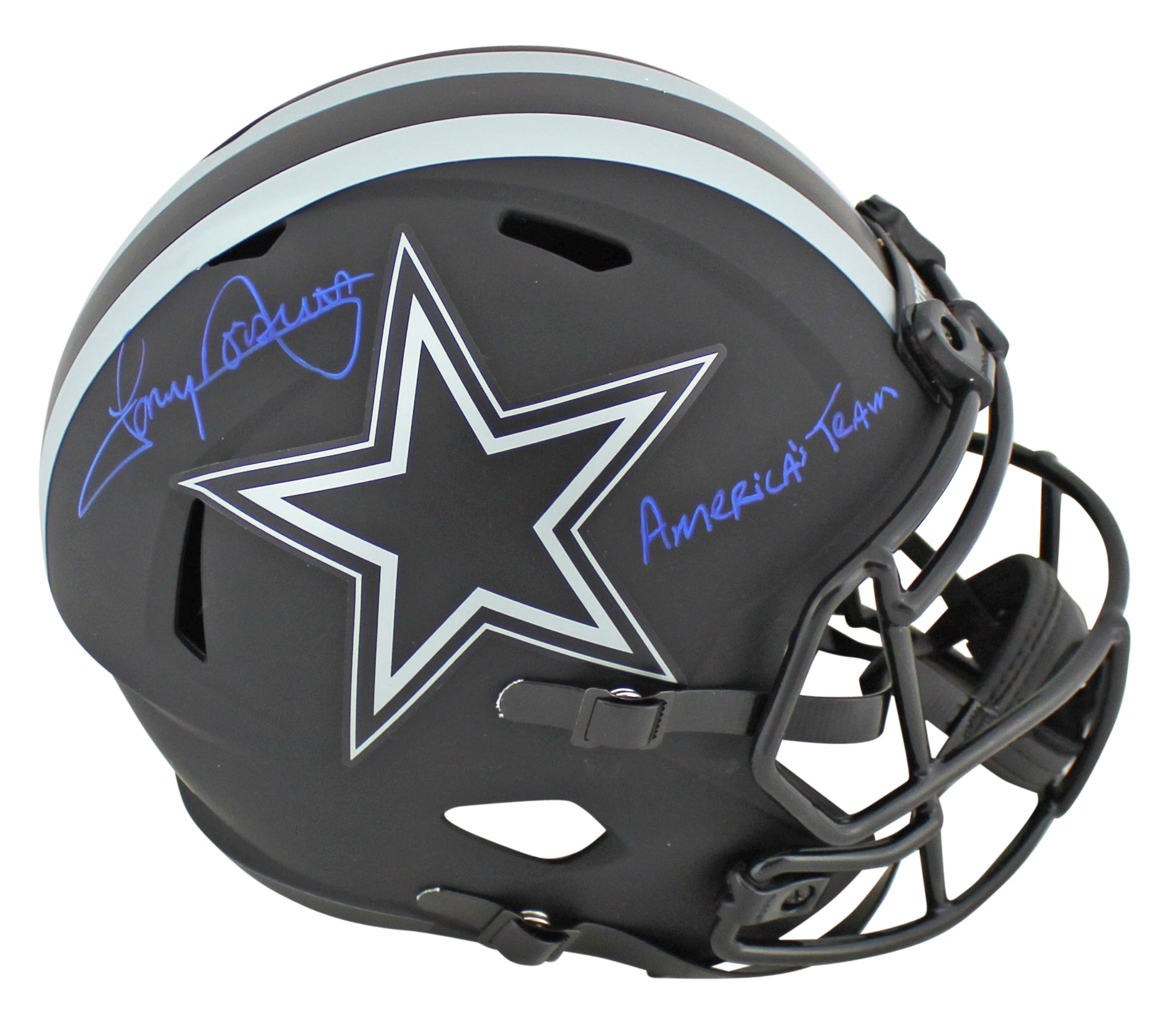 Cowboys Tony Dorsett "America's Team" Signed Eclipse F/S Speed Rep Helmet BAS