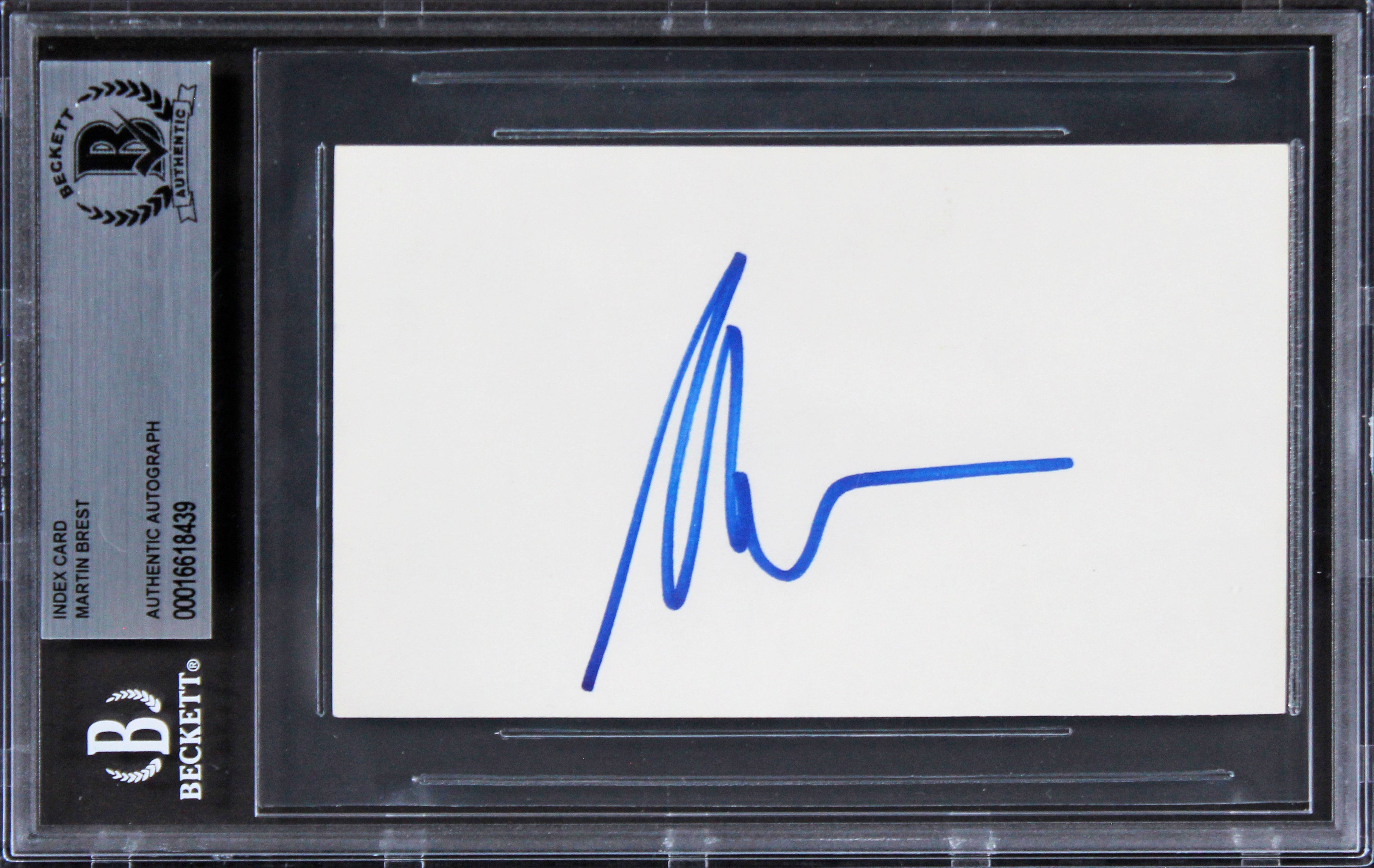 Martin Brest Beverly Hills Cop Authentic Signed 3x5 Index Card BAS Slabbed