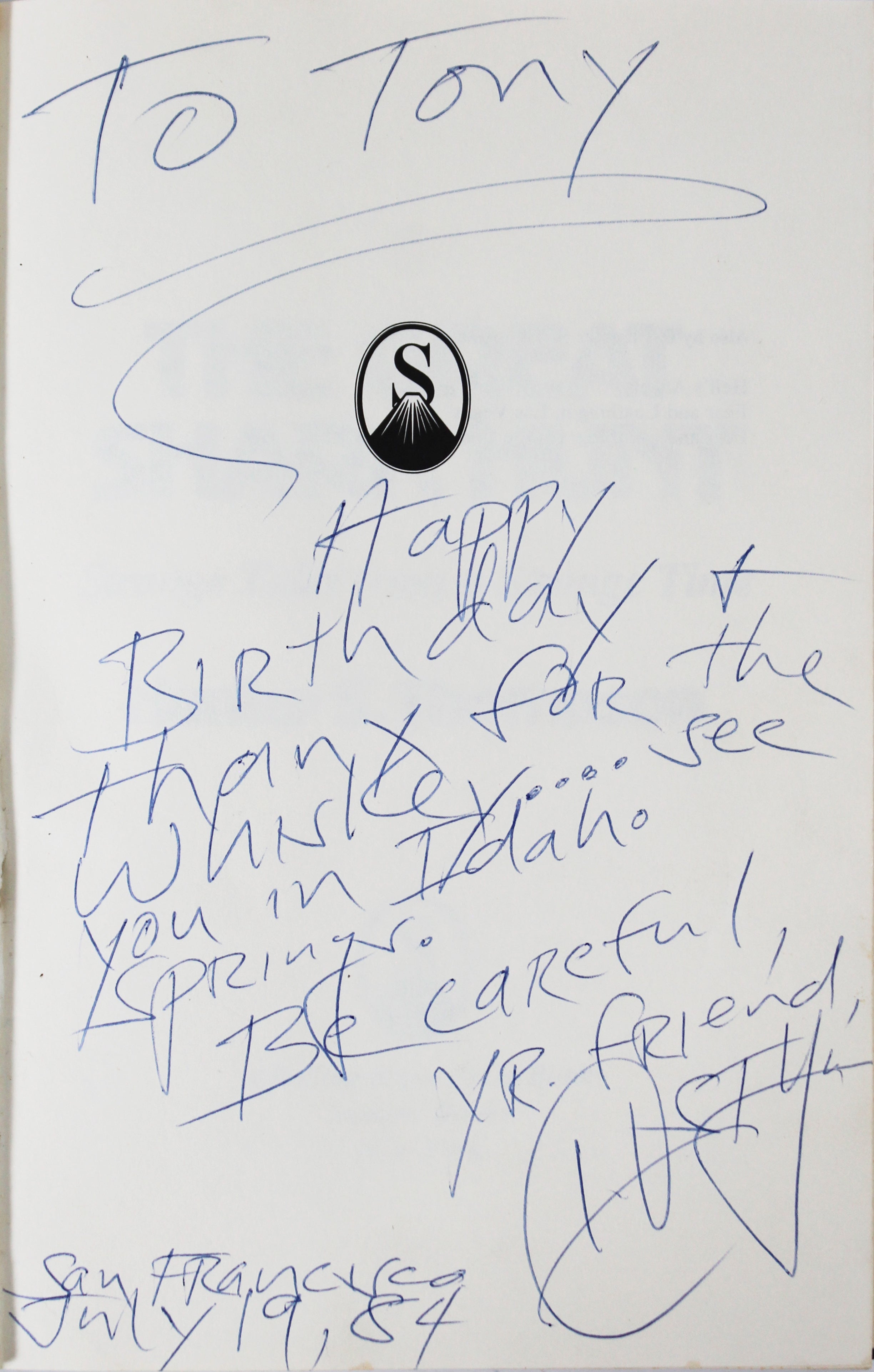 Hunter S. Thompson Signed The Great Shark Hunt First Edition Book BAS #AD04276