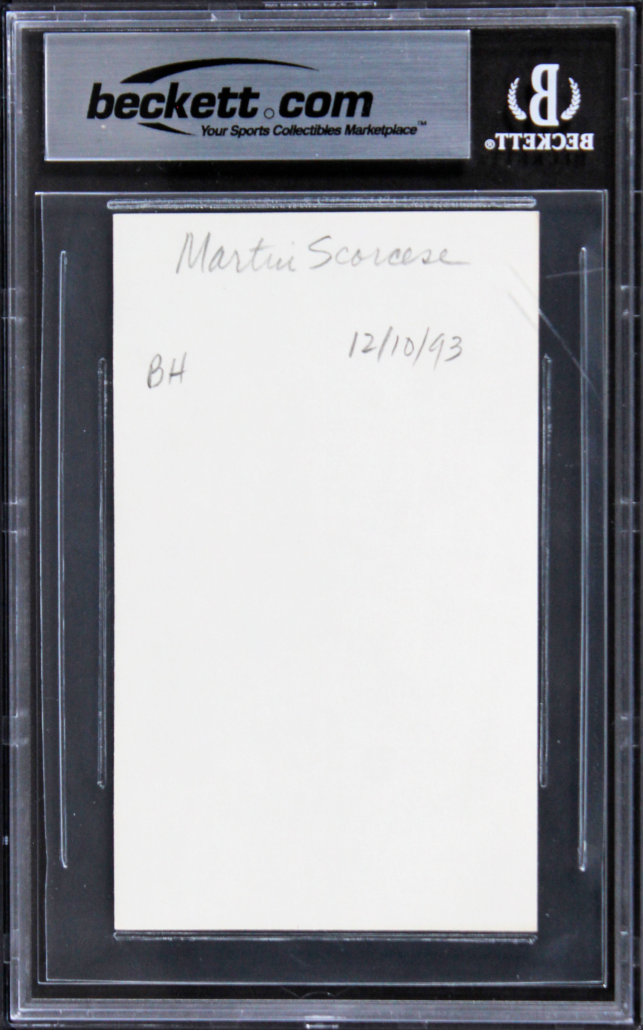 Martin Scorsese Goodfellas Authentic Signed 3x5 Index Card BAS Slabbed