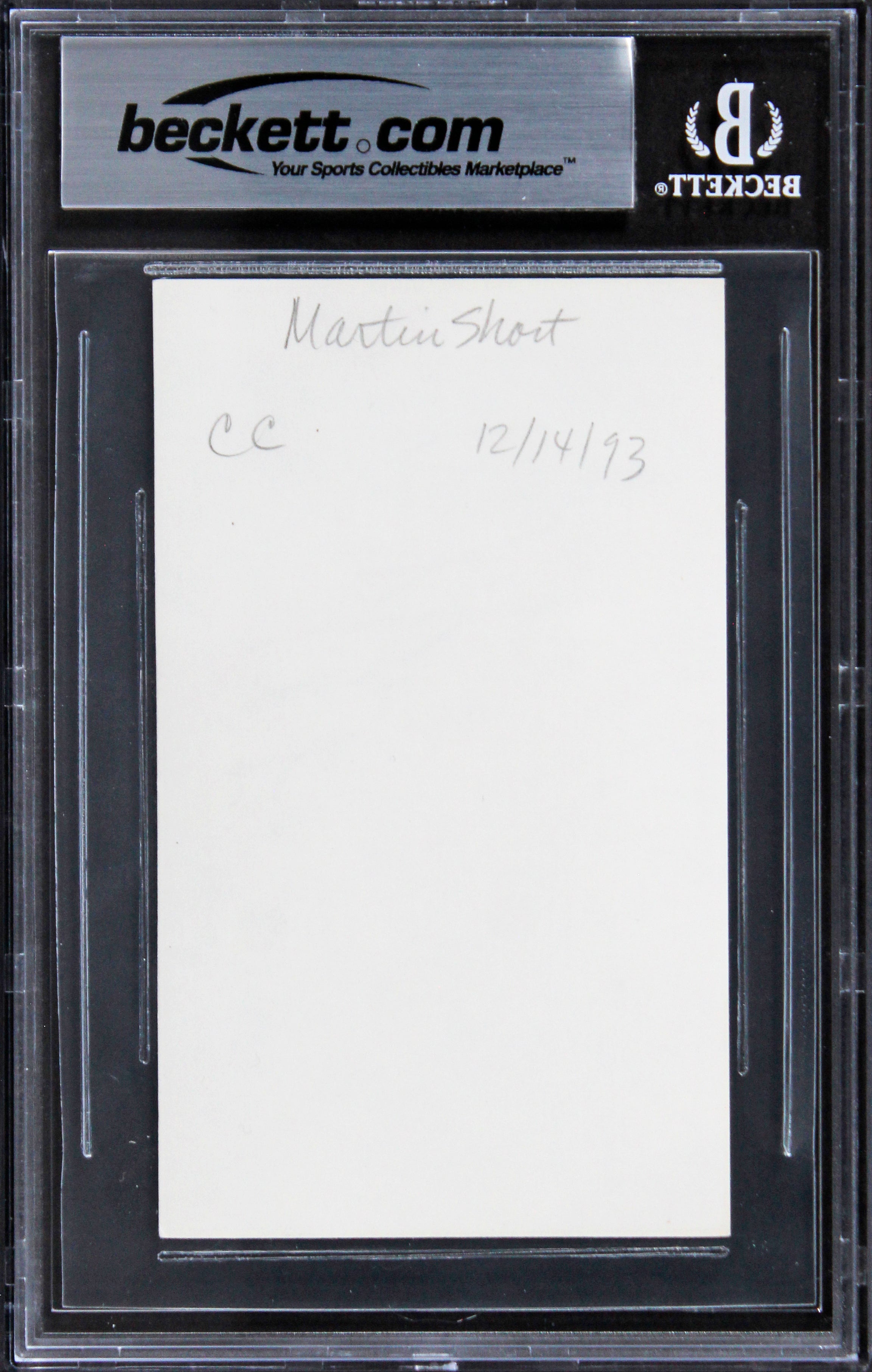 Martin Short Saturday Night Live Authentic Signed 3x5 Index Card BAS Slabbed