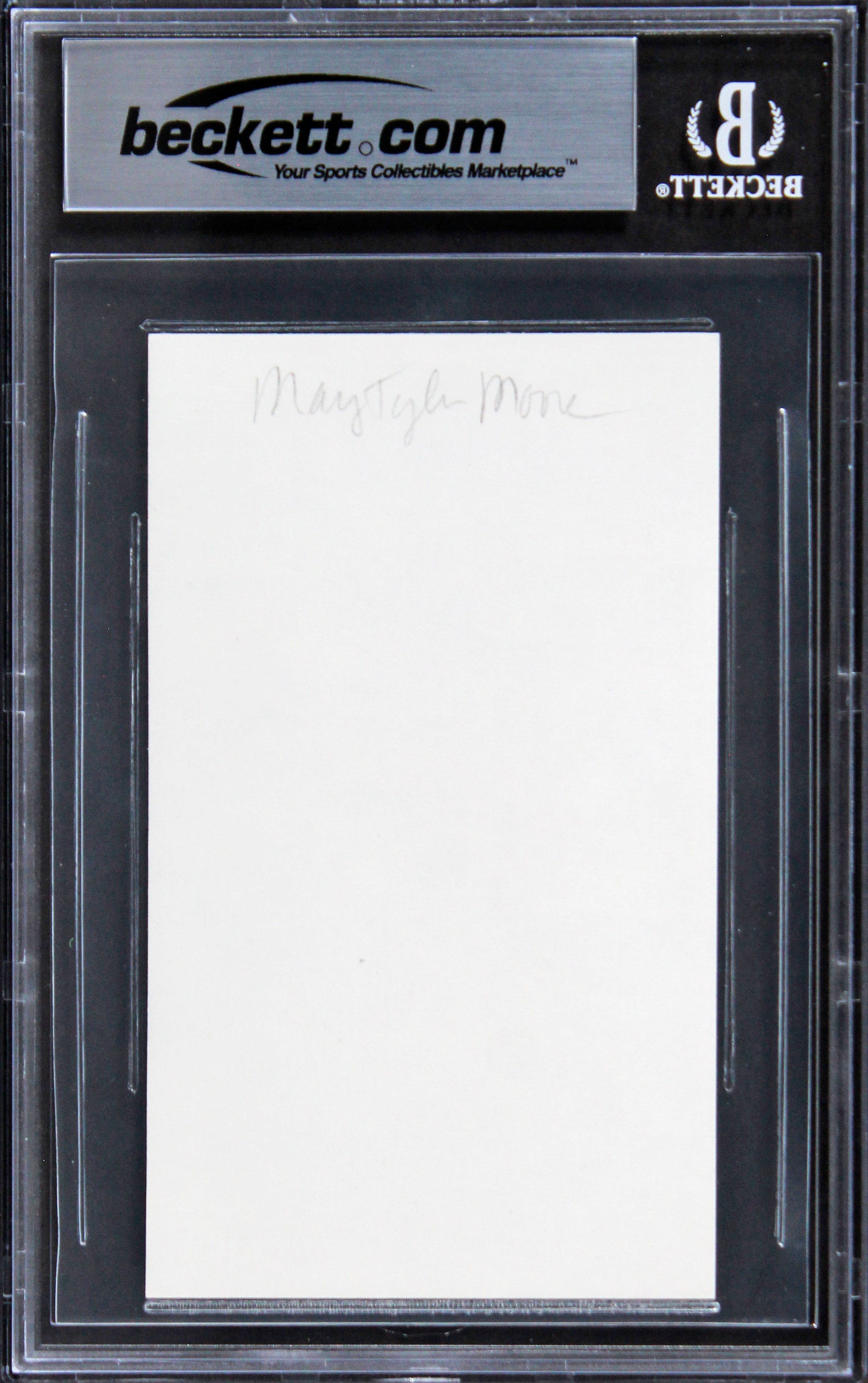 Mary Tyler Moore The Mary Tyler Moore Show Signed 3x5 Index Card BAS Slabbed