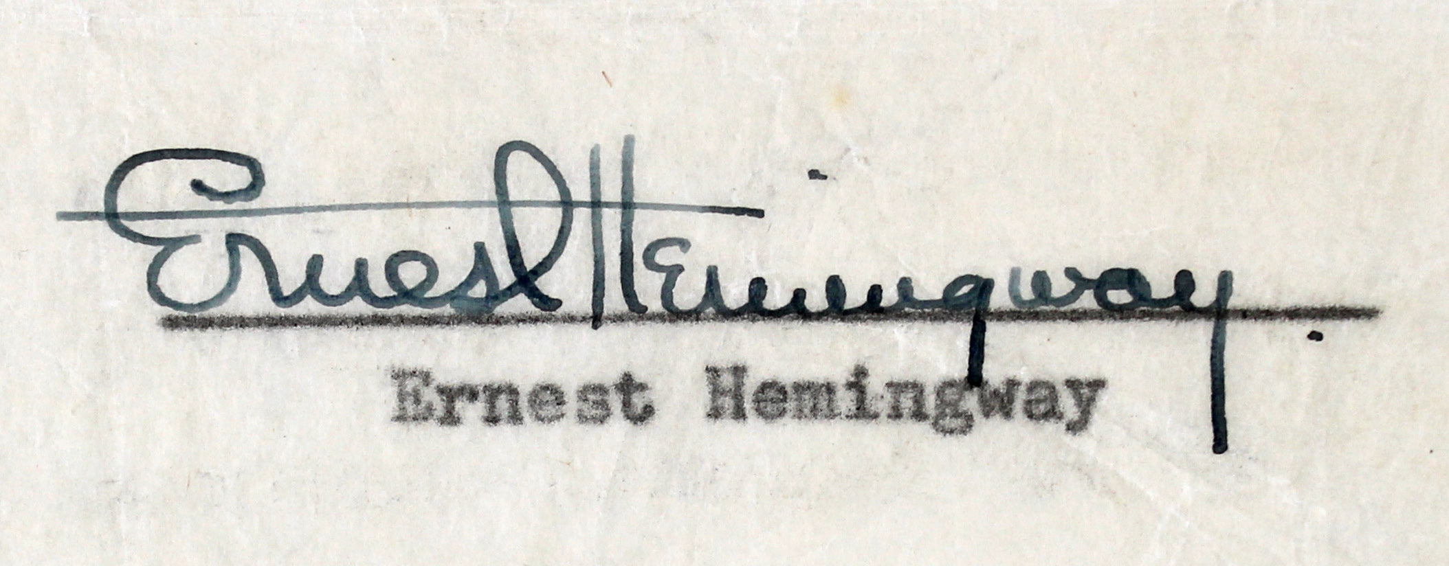 Ernest Hemingway Authentic Signed 8.25x12.5 Contract BAS #AD04275