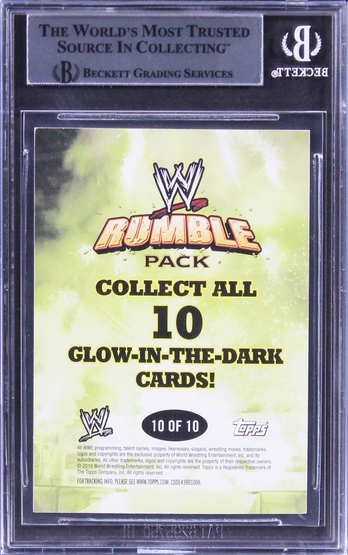 Jack Swagger Authentic Signed 2010 Topps WWE Rumble Pack #10 Card BAS Slabbed