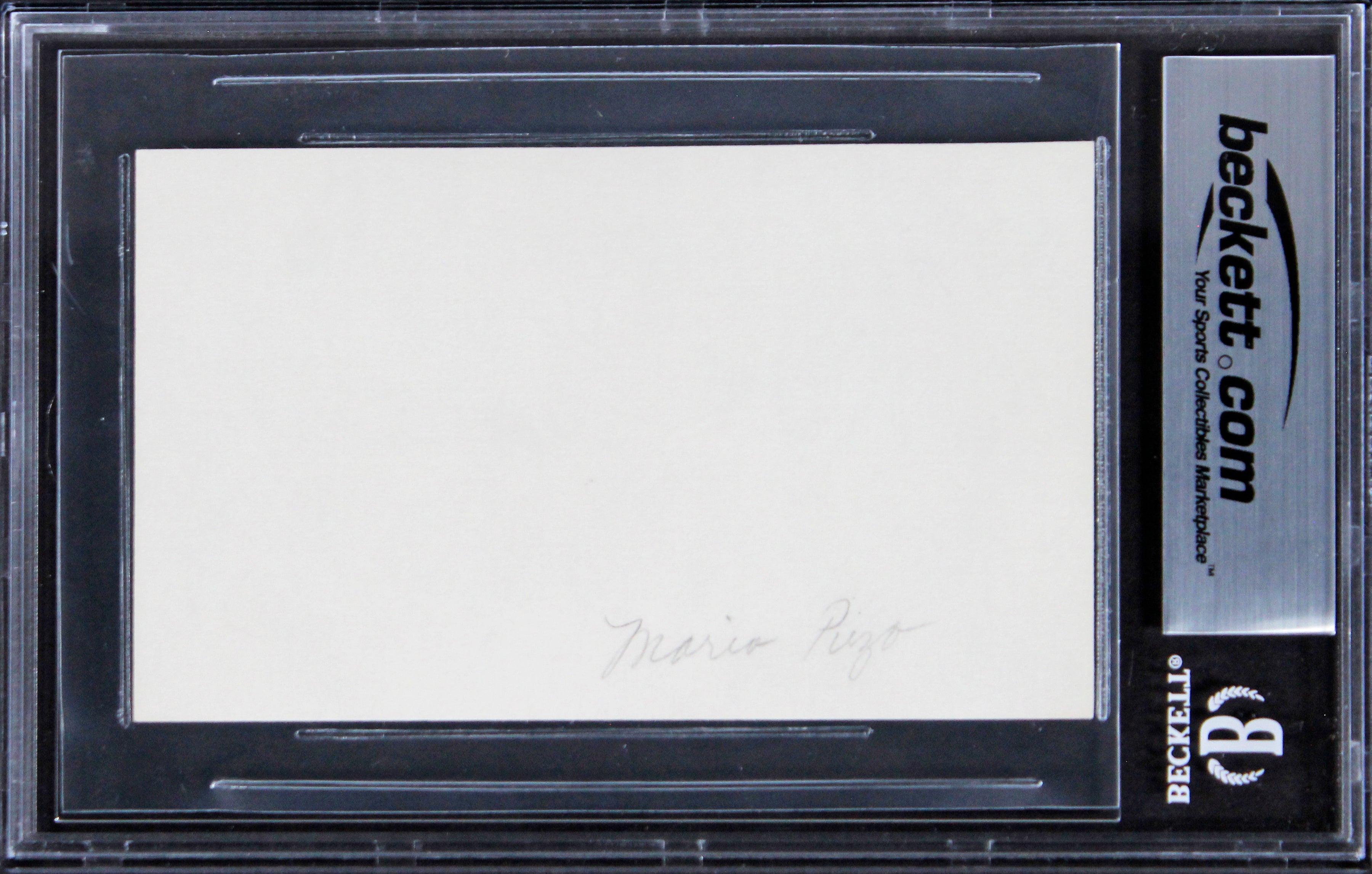 Mario Puzo The Godfather Authentic Signed 3x5 Index Card BAS Slabbed