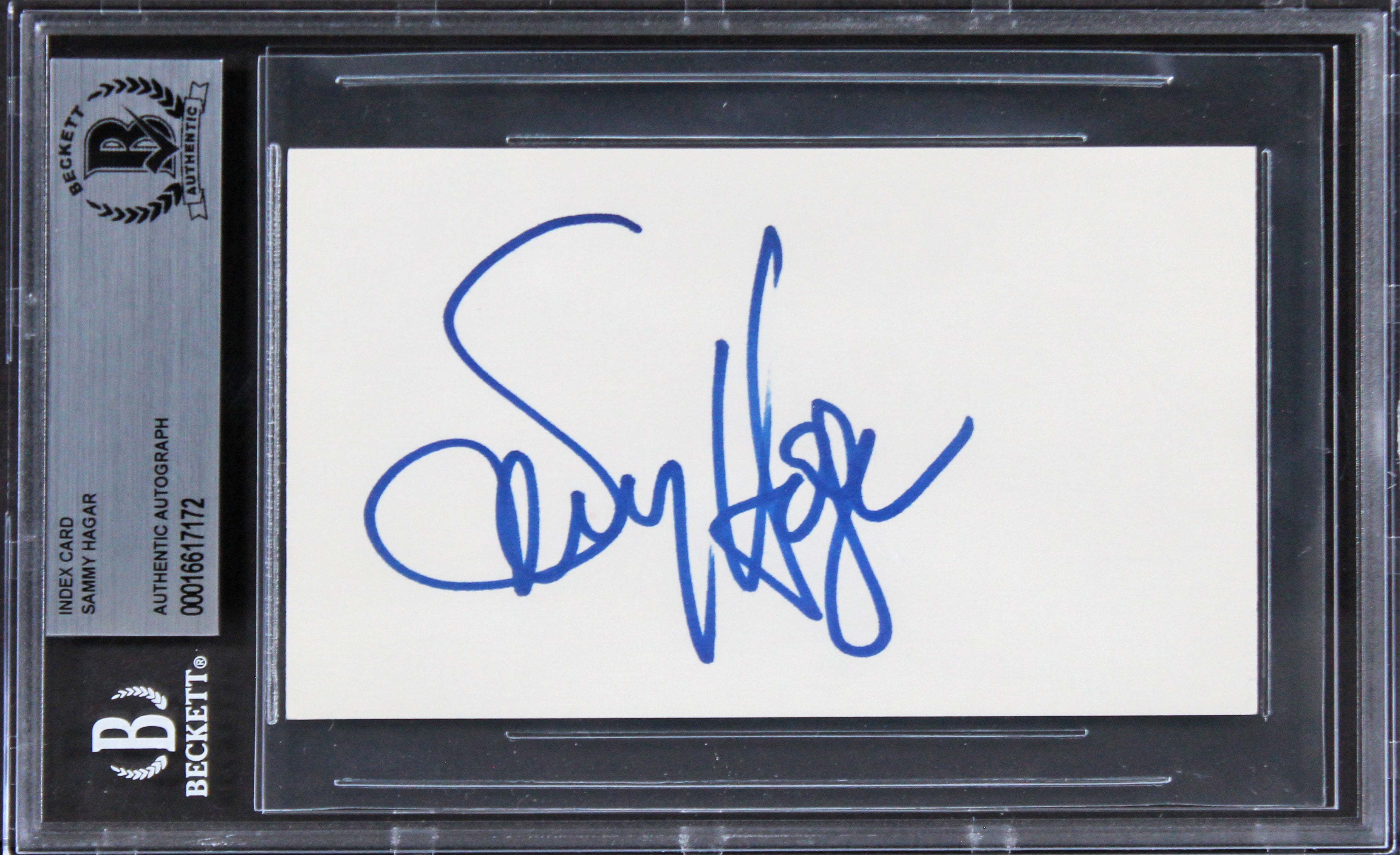 Sammy Hagar Van Halen Authentic Signed 3x5 Index Card Autographed BAS Slabbed