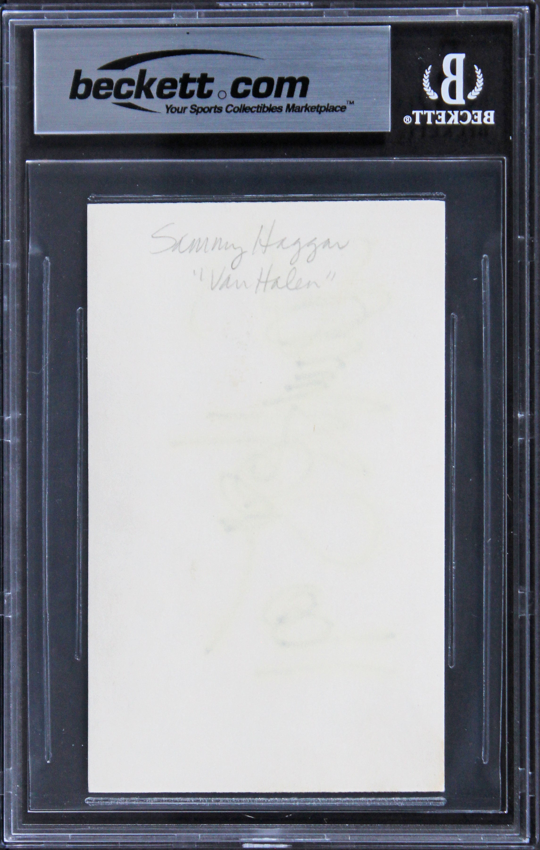 Sammy Hagar Van Halen "91" Signed 3x5 Index Card Autographed BAS Slabbed