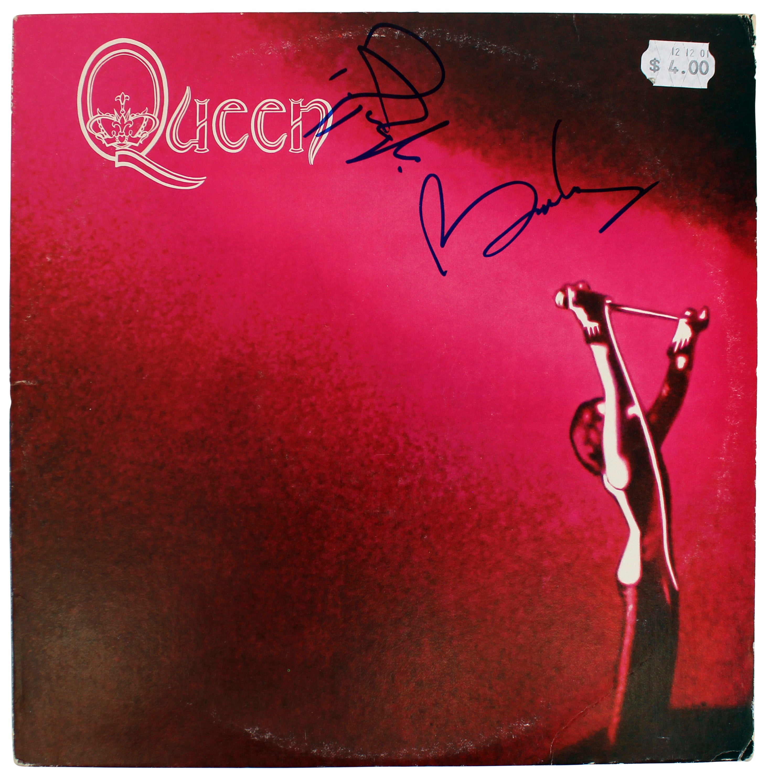 Queen Brian May & Roger Taylor Signed Self Titled Album Cover W/ Vinyl BAS