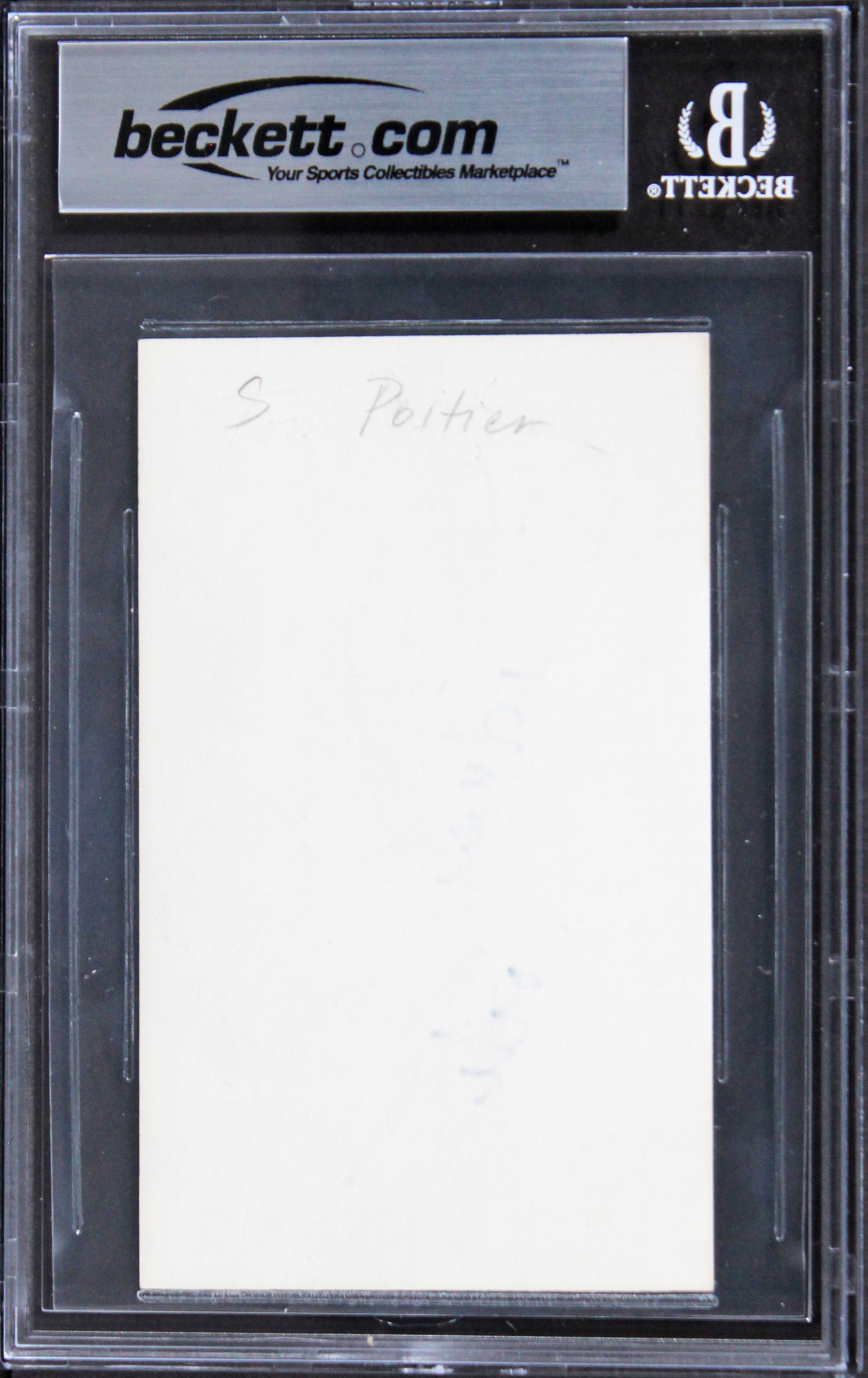 Sidney Poitier Lilies of the Field Authentic Signed 3x5 Index Card BAS Slabbed 1