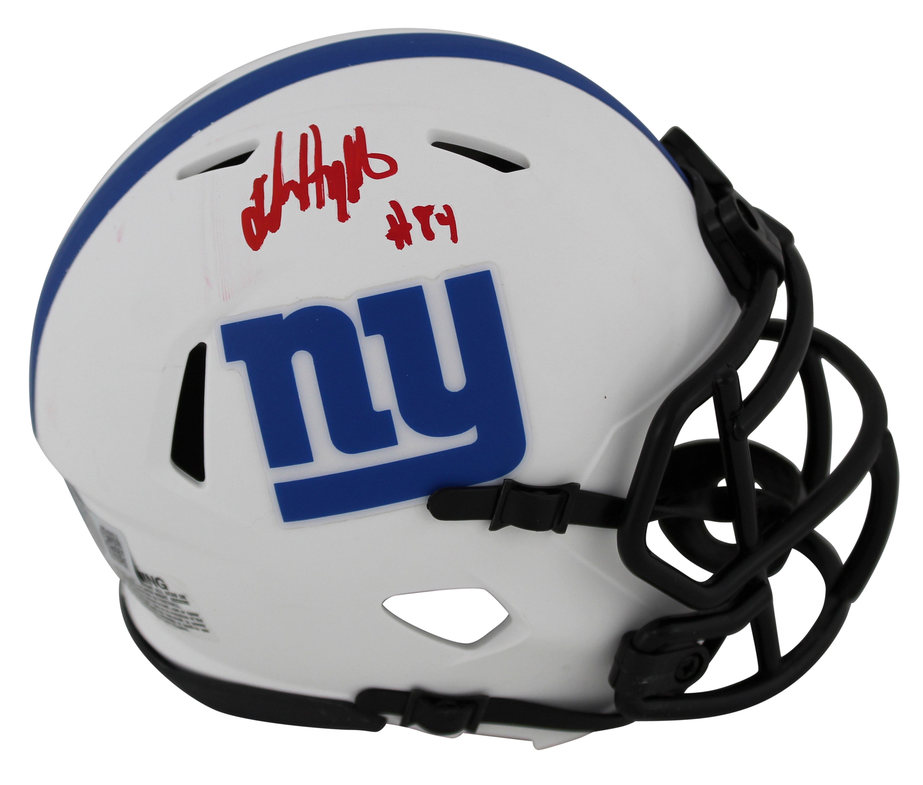 Giants Jalin Hyatt Authentic Signed Lunar Speed Mini Helmet BAS Witnessed
