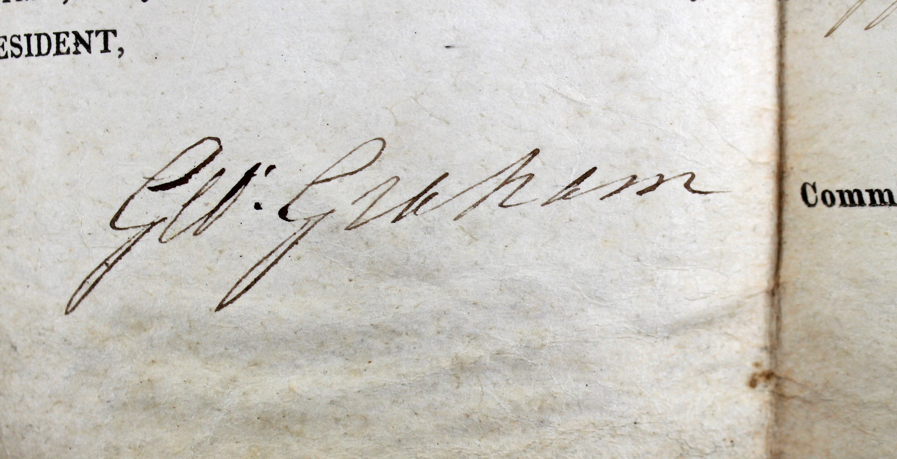 John Quincy Adams Authentic Signed 13x17.5 1825 Land Grant Document BAS #AB14027