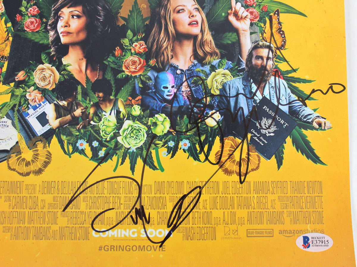 David Oyelowo & Sharlto Copley Gringo Signed 12x18 Mini Movie Poster BAS #E37915