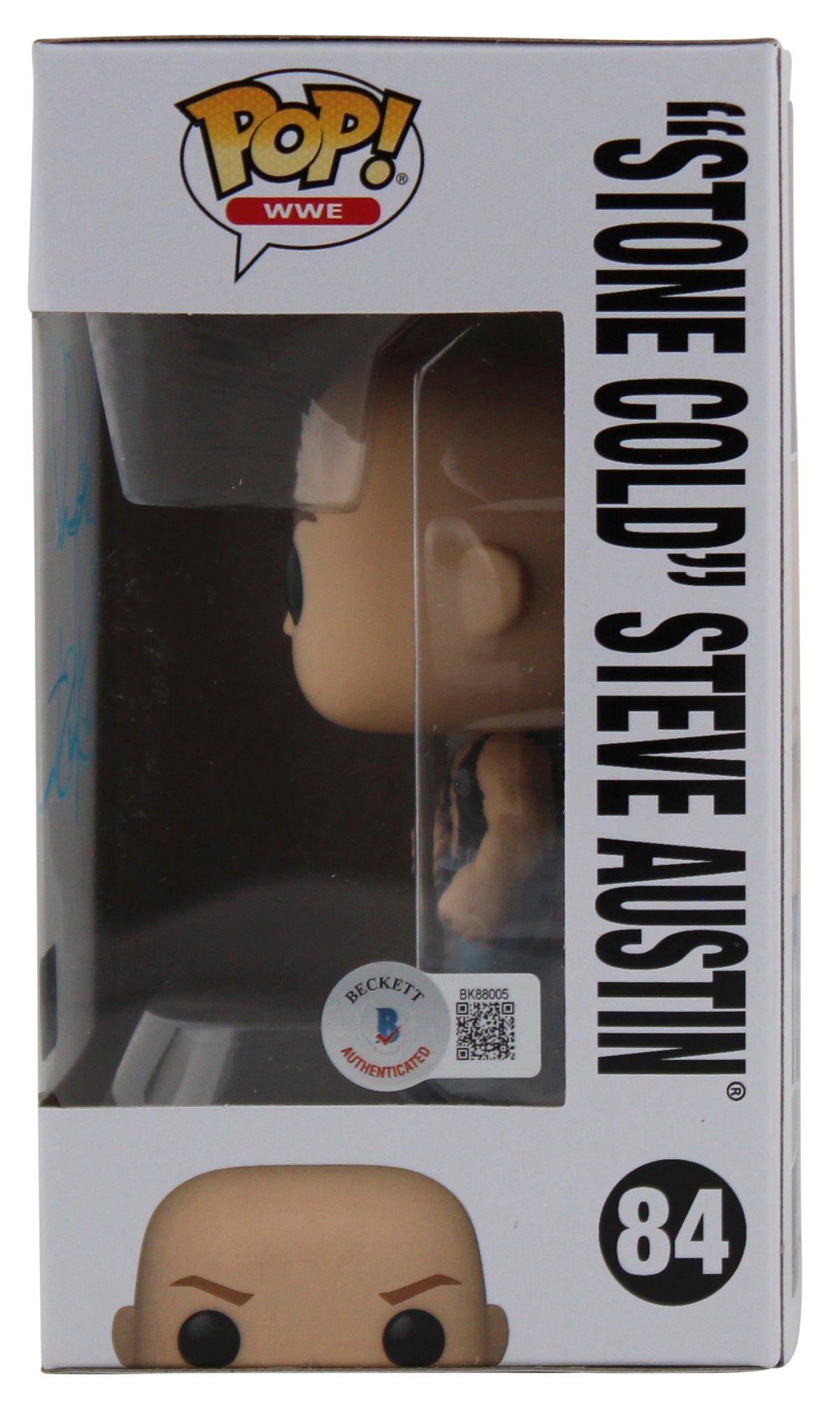 Stone Cold Steve Austin Signed WWE #84 Funko Pop Vinyl Figure BAS #BK88005