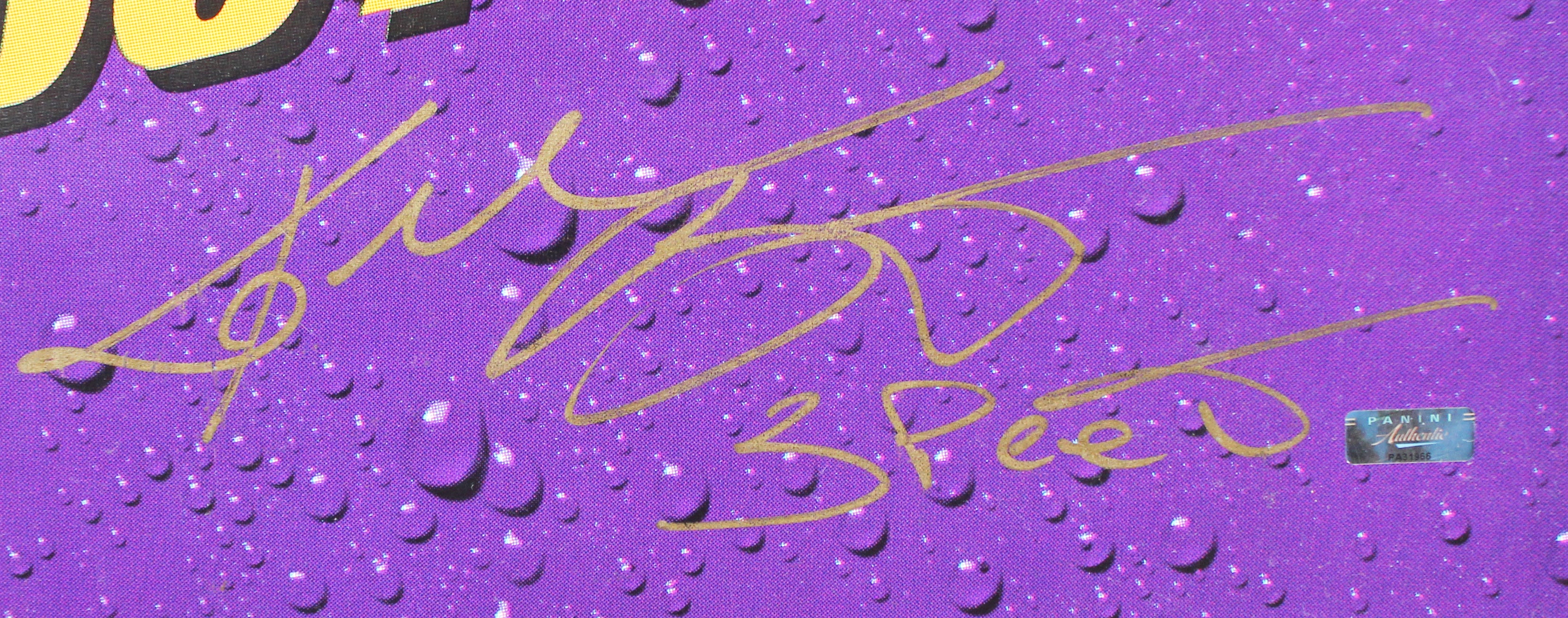 Lakers Kobe Bryant "3 Peat" Signed 22x57 2002 3 Peat NBA Champions Banner Panini