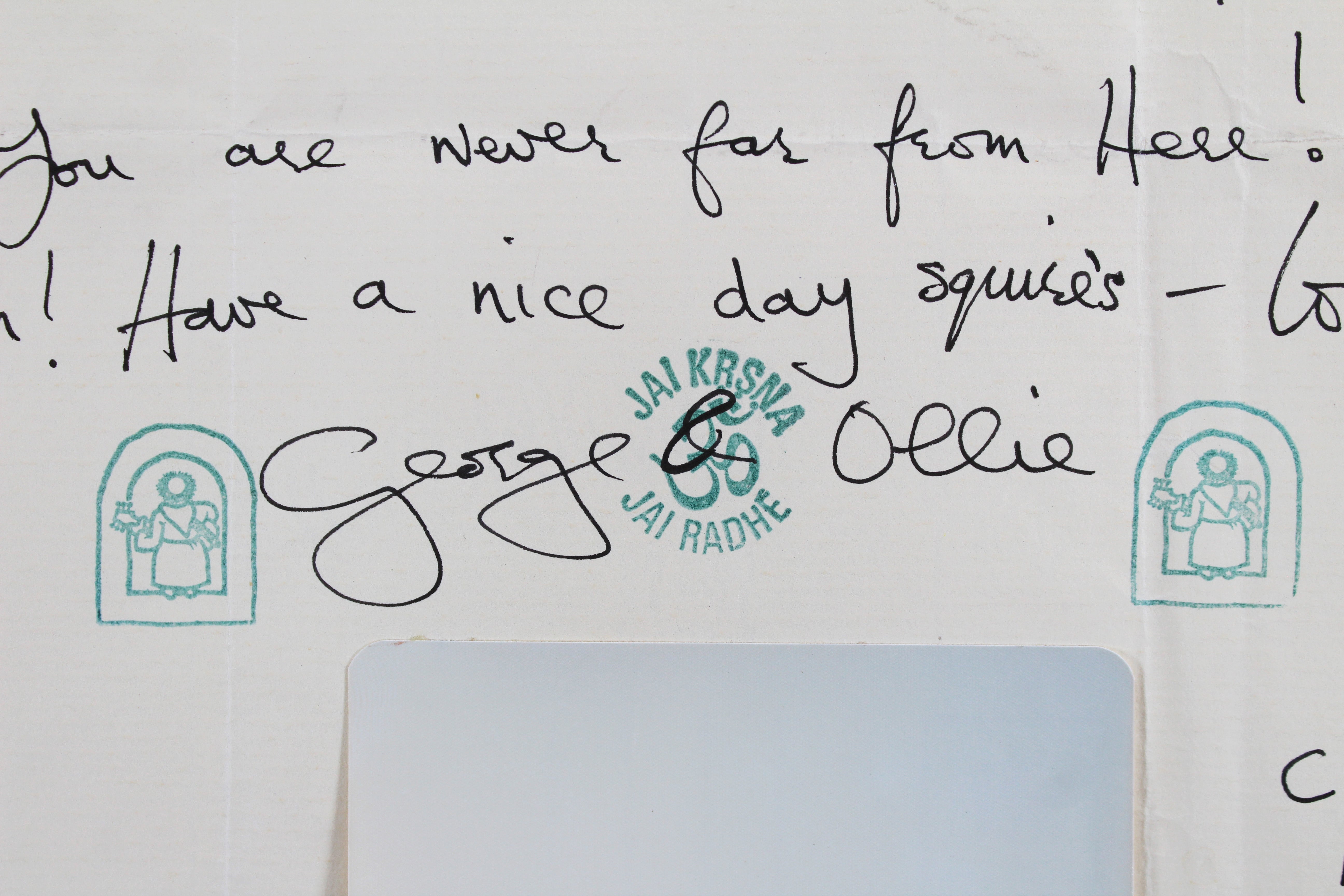 George Harrison Authentic Signed 8.25x11.5 1976 Handwritten Letter BAS #AB14653