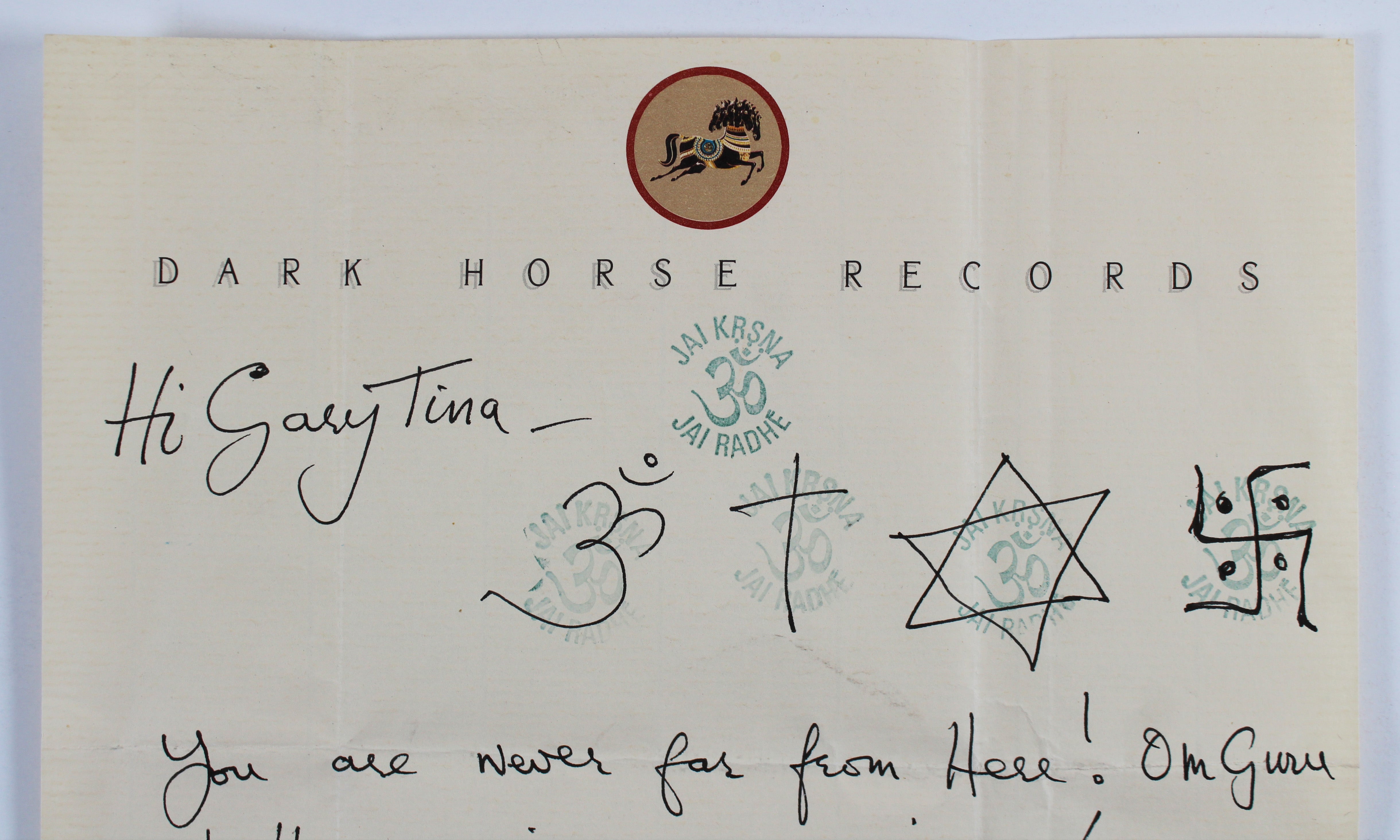 George Harrison Authentic Signed 8.25x11.5 1976 Handwritten Letter BAS #AB14653