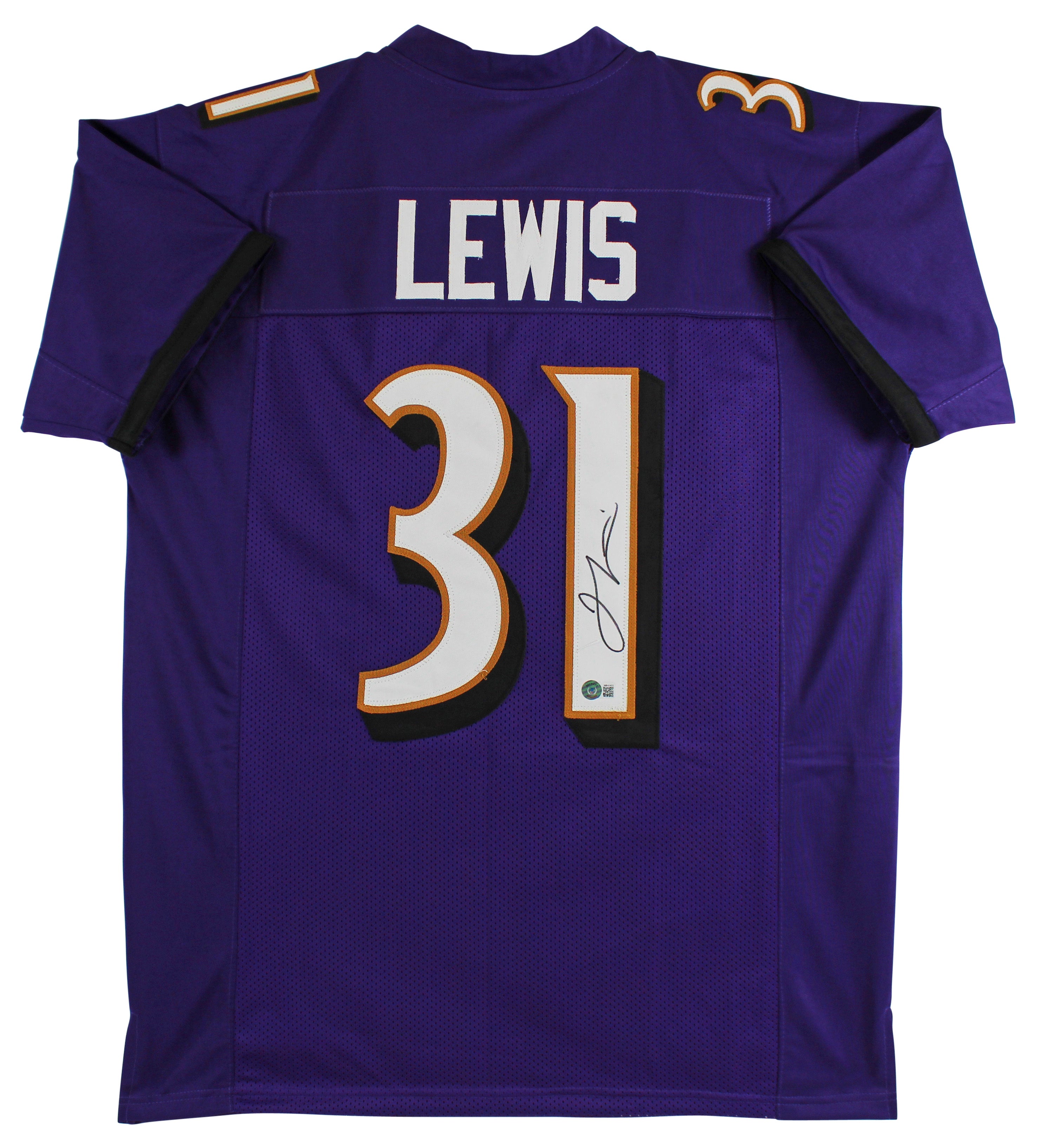 Jamal Lewis Authentic Signed Purple Pro Style Jersey Autographed BAS Witnessed