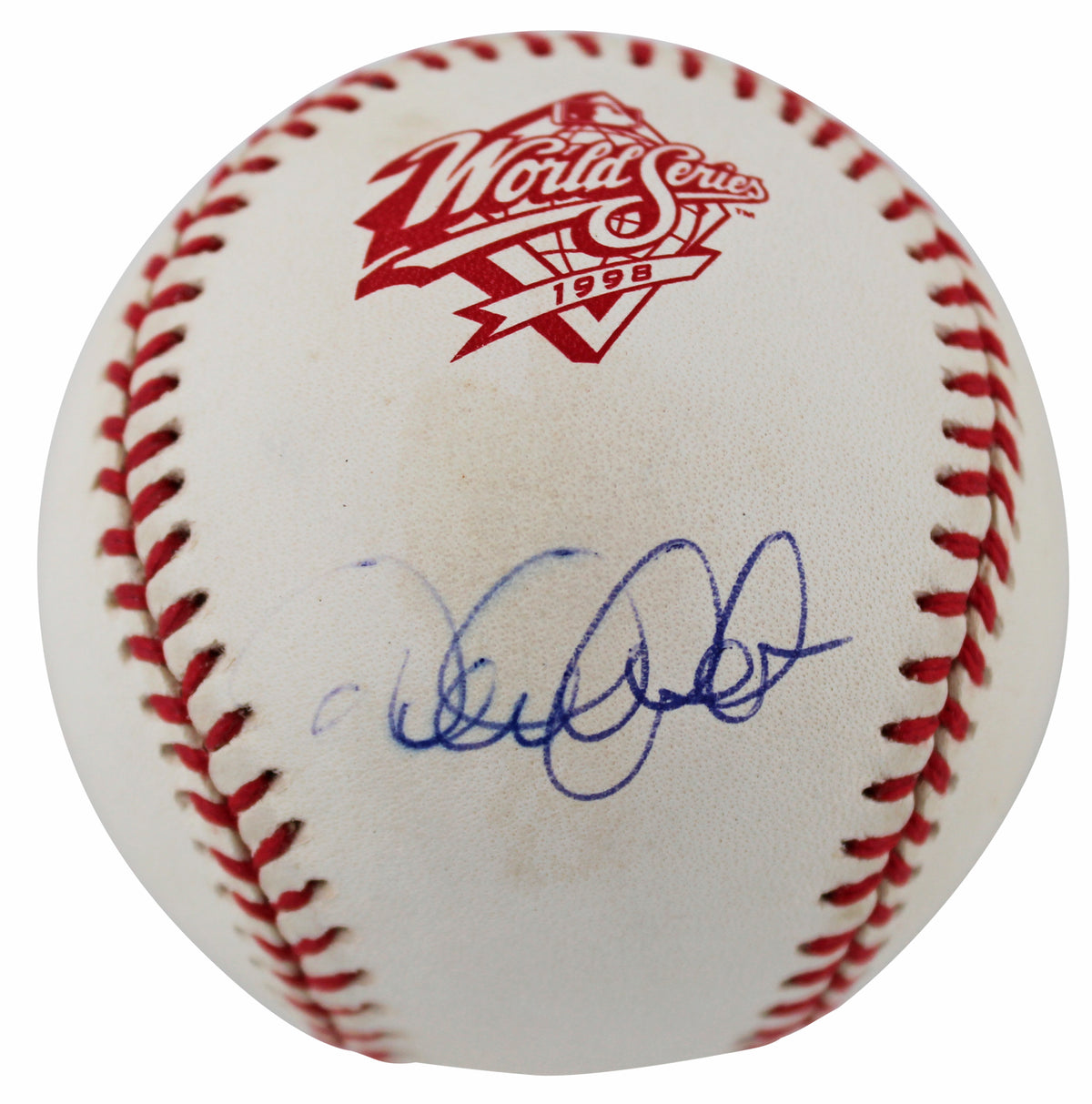 Yankees Derek Jeter Signed 1998 WS Logo Oml Baseball w/ Case MLB #AR012687