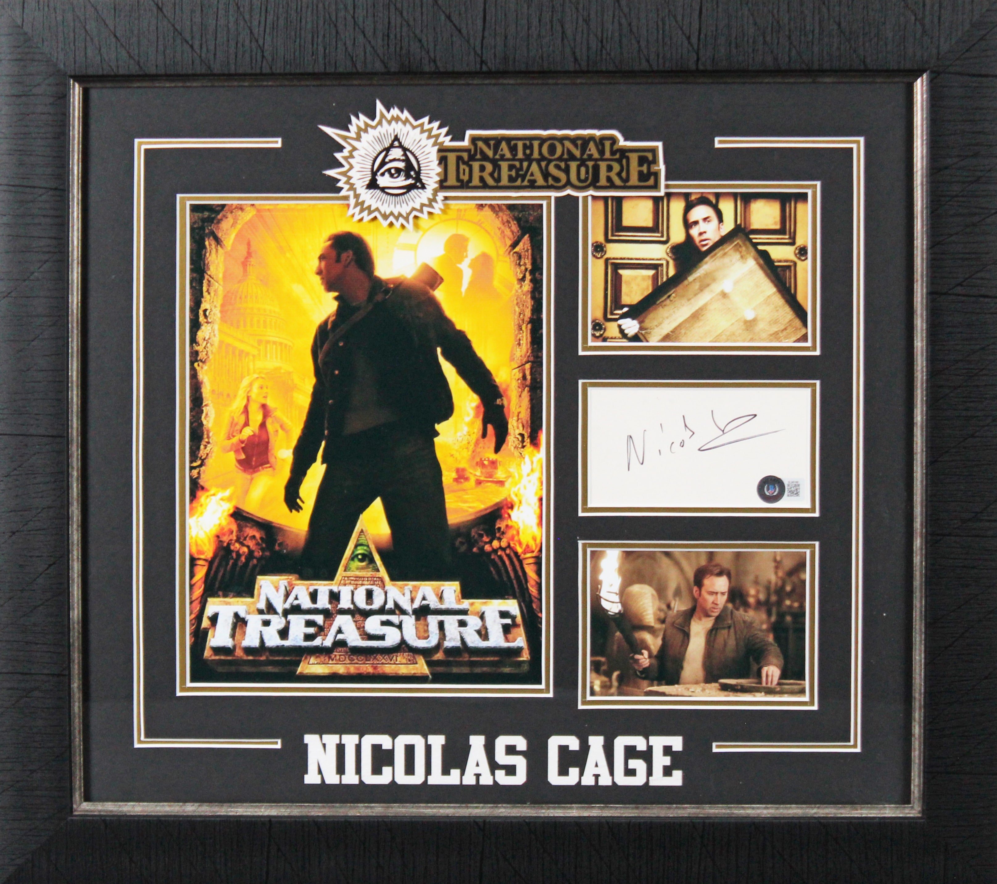 Nicolas Cage National Treasure Signed & Framed 3x5 Index Card BAS #BL98166