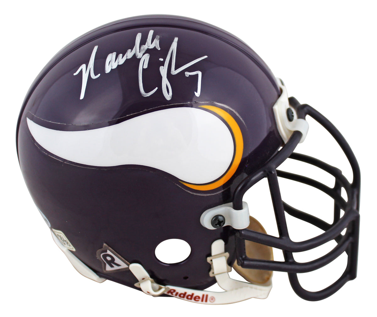 Vikings Randall Cunningham Signed Vintage Authentic Mini Helmet BAS #X71246