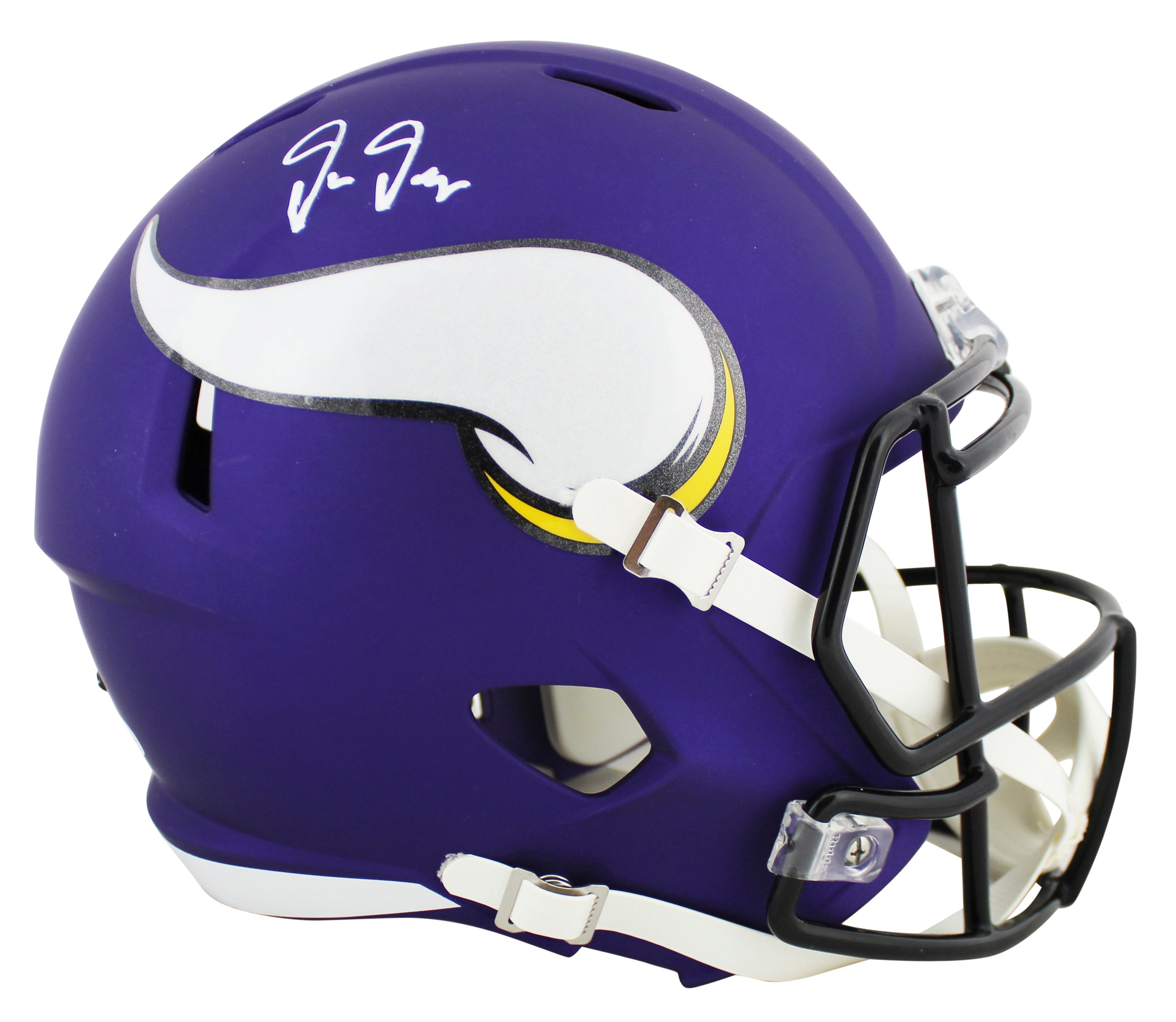 Vikings Justin Jefferson Authentic Signed Full Size Speed Rep Helmet BAS Witness