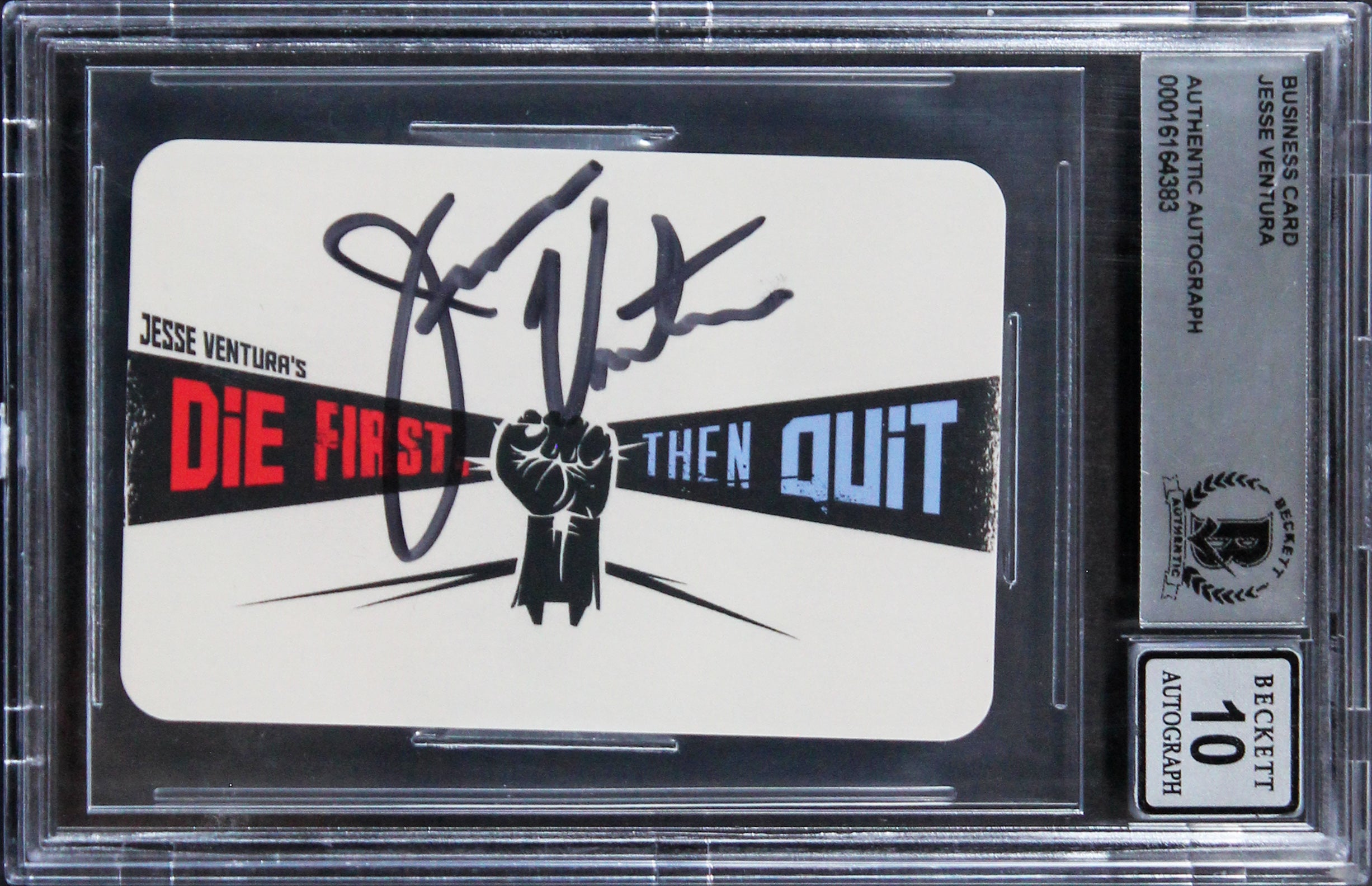 Jesse Ventura Signed 2.25x3.25 Business Card Auto 10! Autographed BAS Slabbed