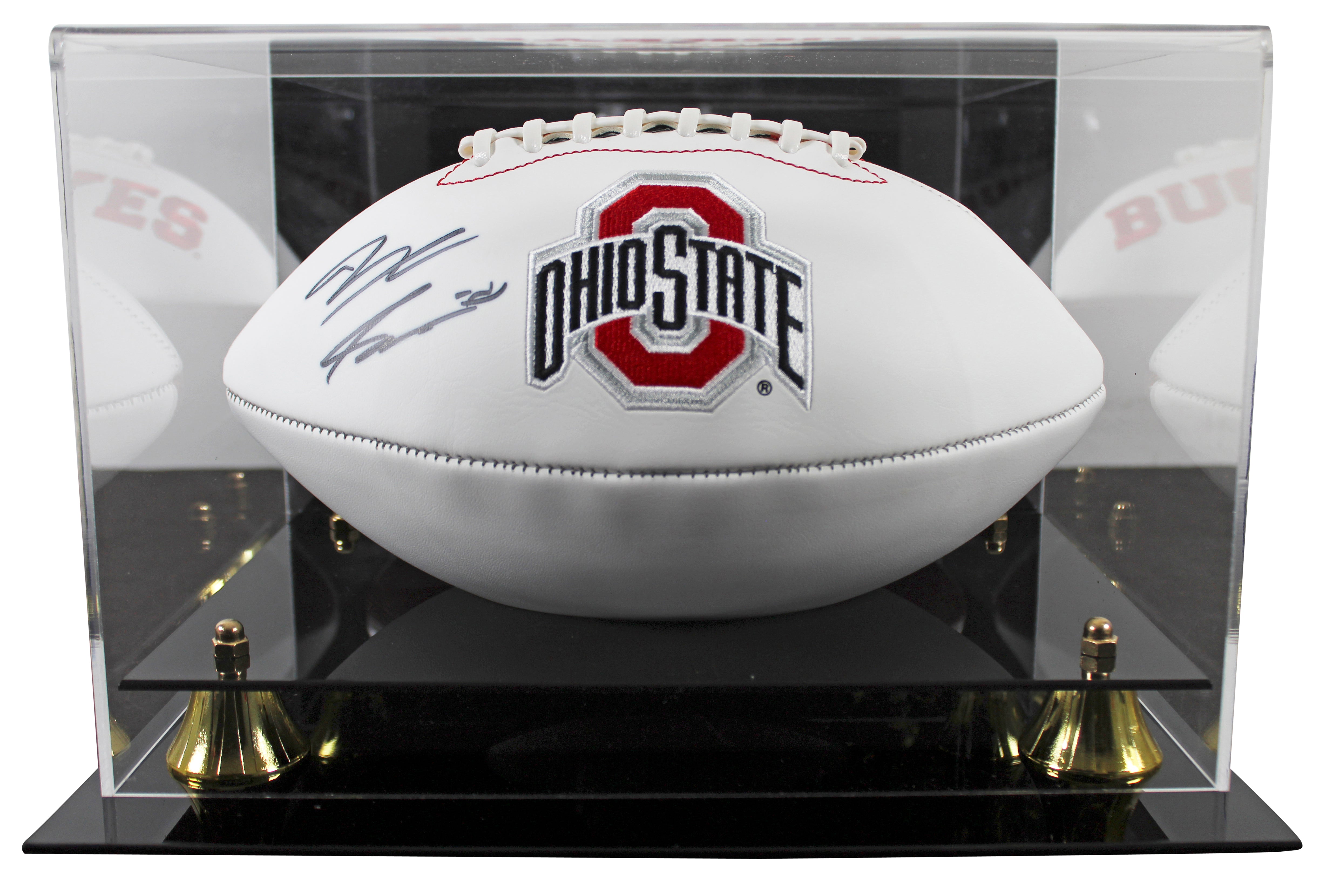Ohio State Jaxon Smith-Njigba Authentic Signed Football W/ Case Autographed BAS