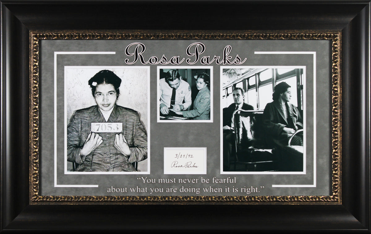 Rosa Parks Civil Rights Activist Authentic Signed Framed Display BAS LOA