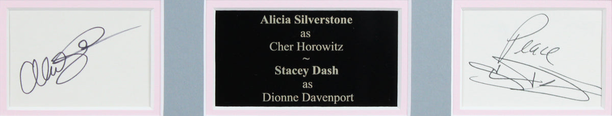 Alicia Silverstone & Stacy Dash Clueless Signed Index Card Framed Display BAS