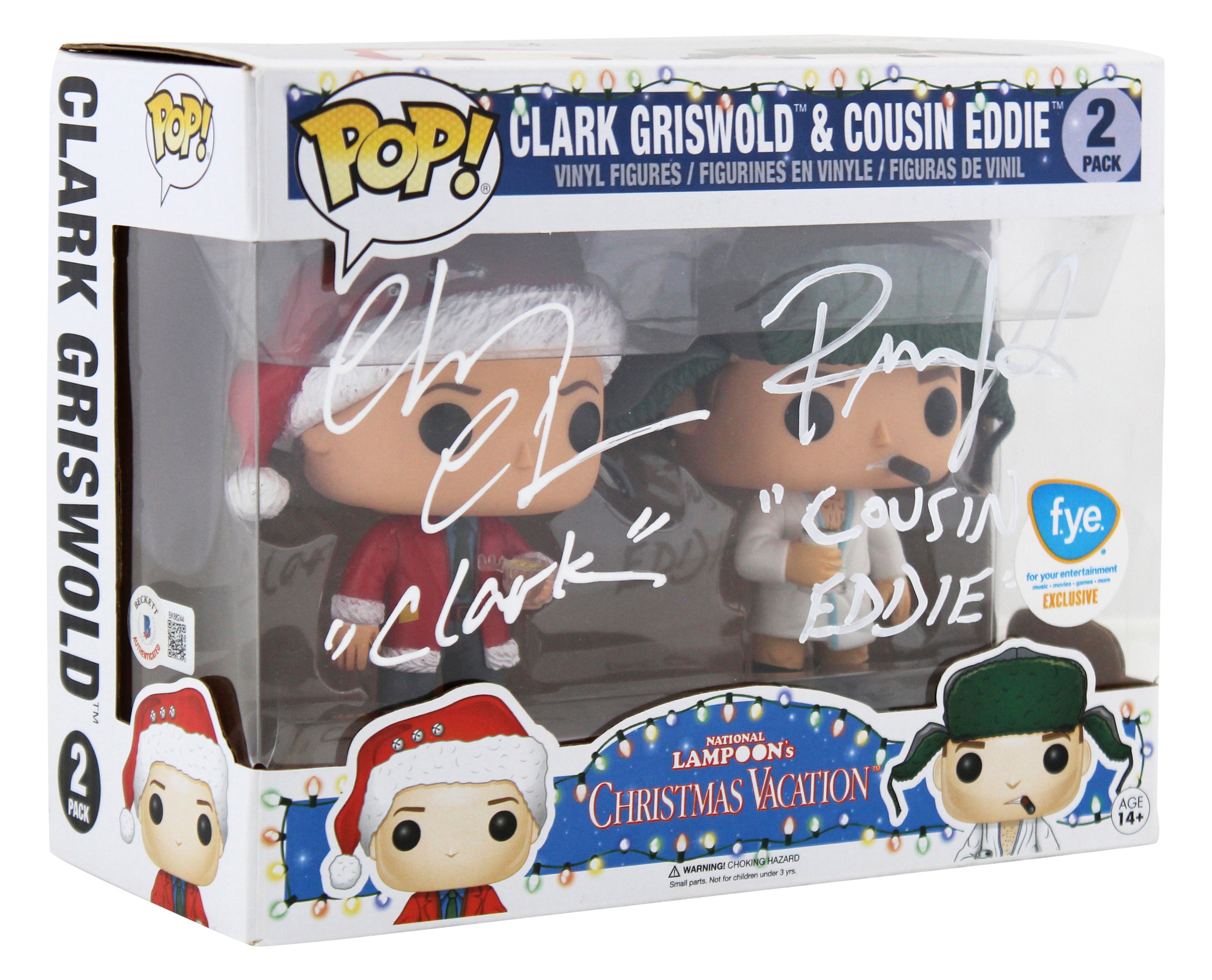 Chevy Chase & Randy Quaid "2x Insc" Signed Funko Pop Vinyl Figure BAS #BK88244